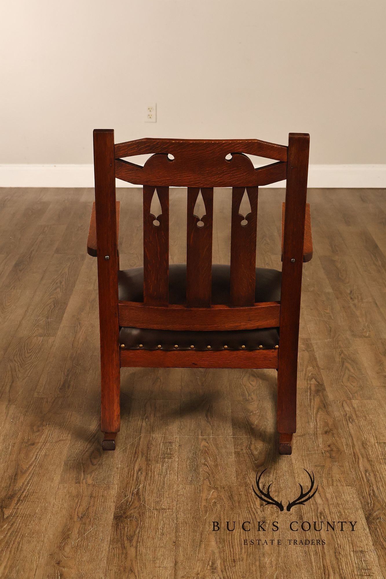 Antique Arts And Crafts Mission Oak Rocking Chair