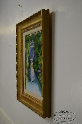 Parthesius Enamel on Copper Southern Belle Framed Painting