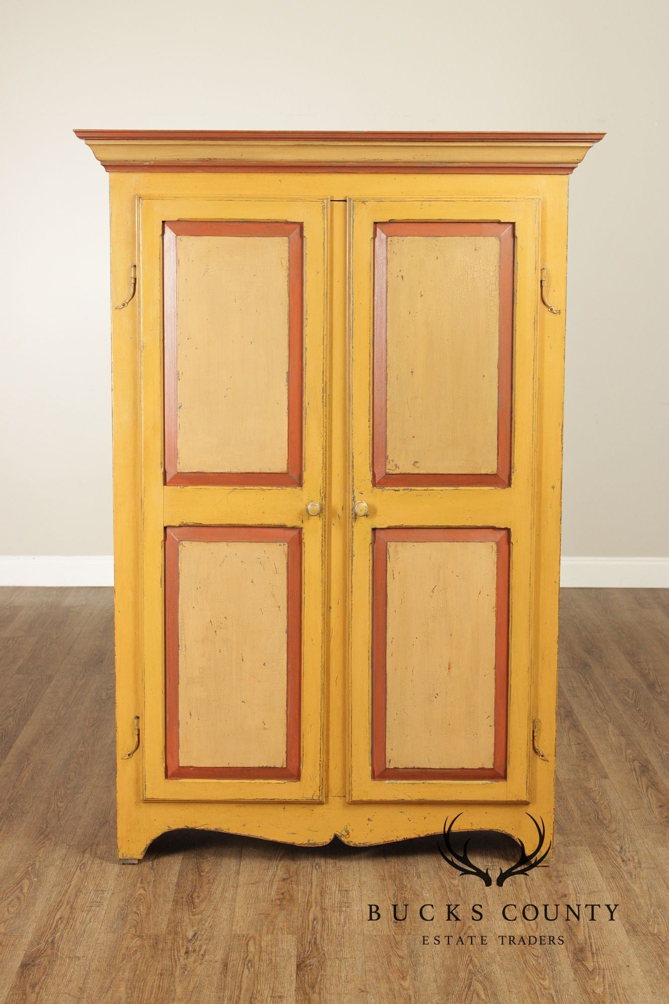 Custom Quality Country Farmhouse Painted Armoire Storage Cupboard