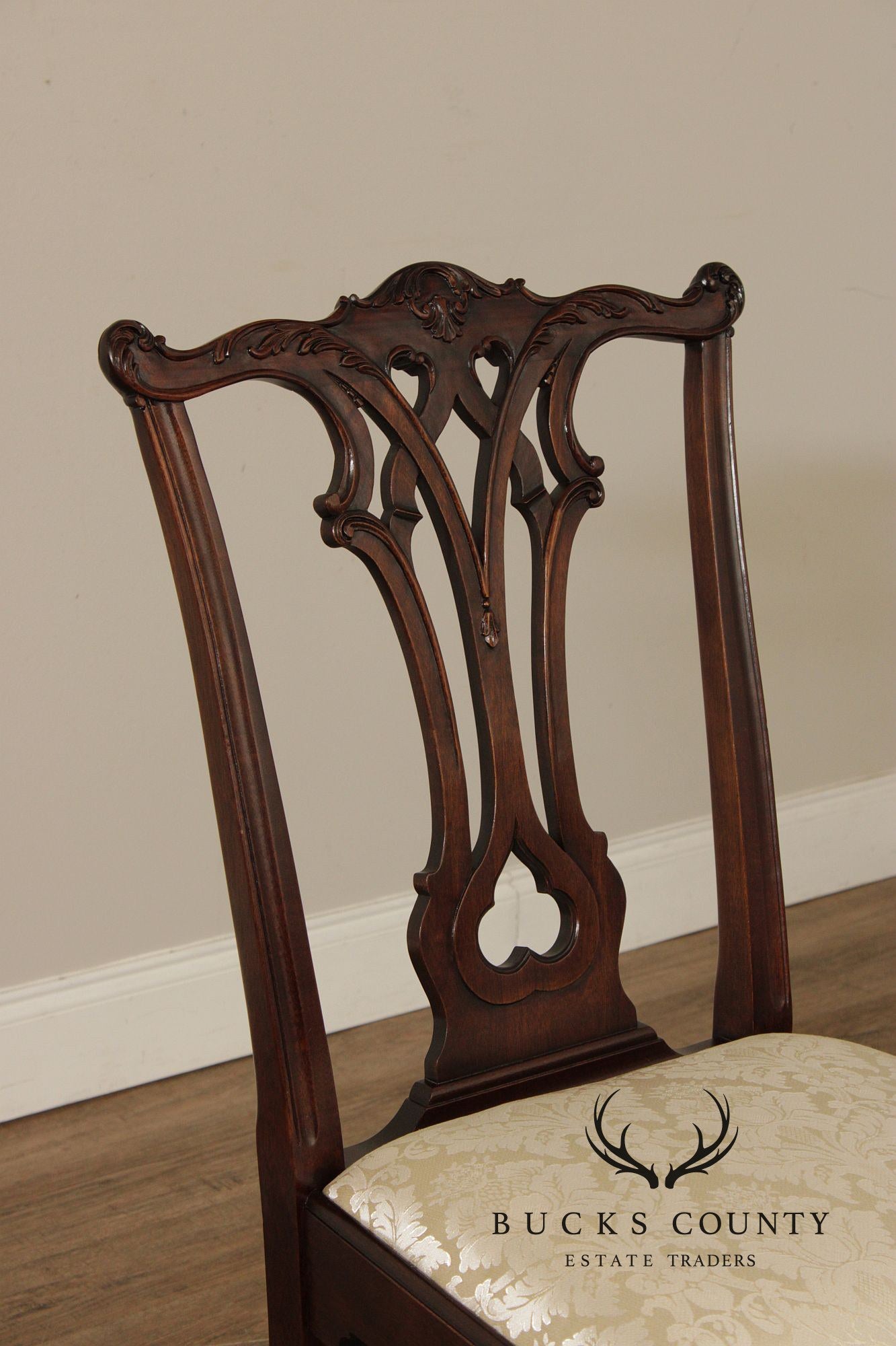 Stickley Chippendale Style Set of Six Mahogany Dining Chairs