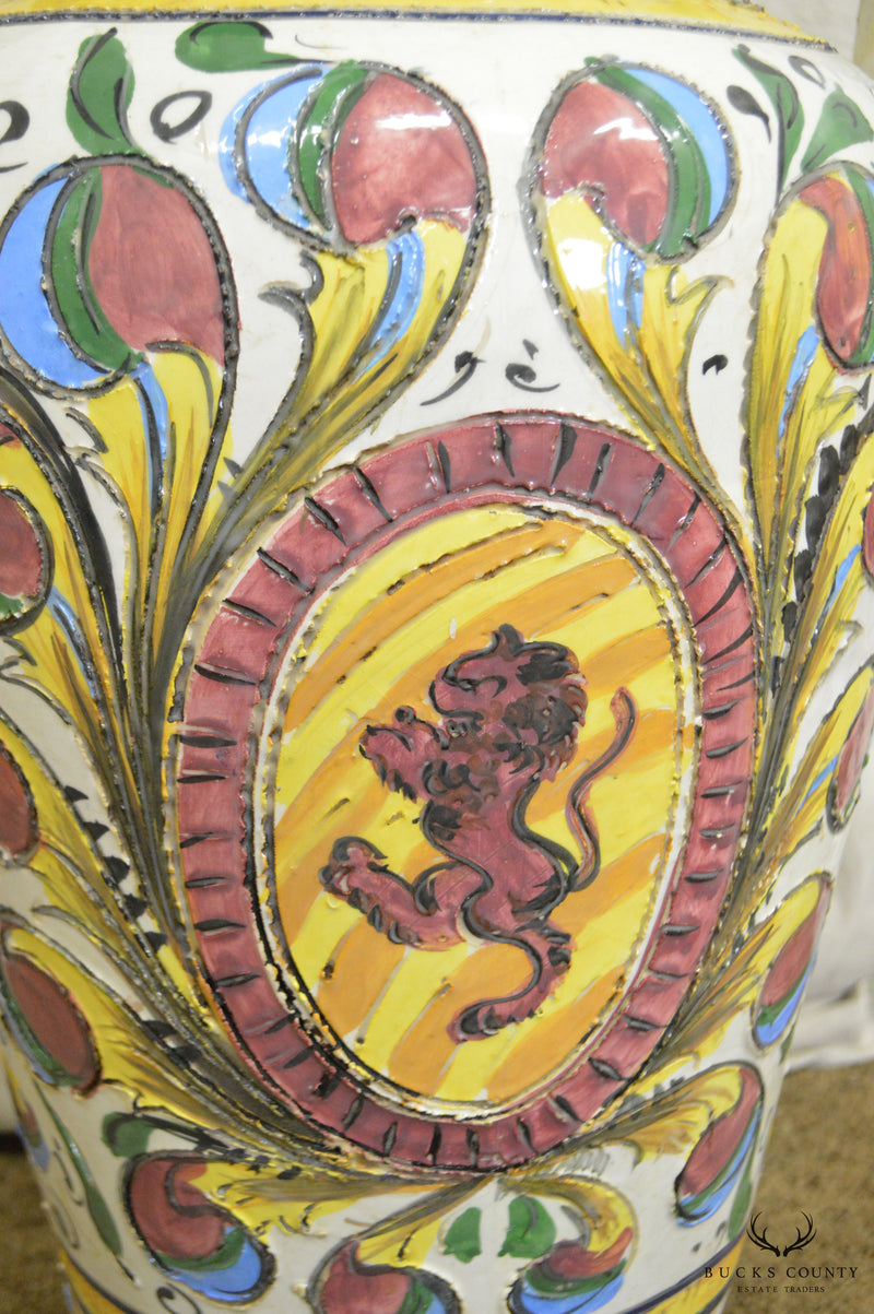 Vintage Italian Pottery Majolica Urn