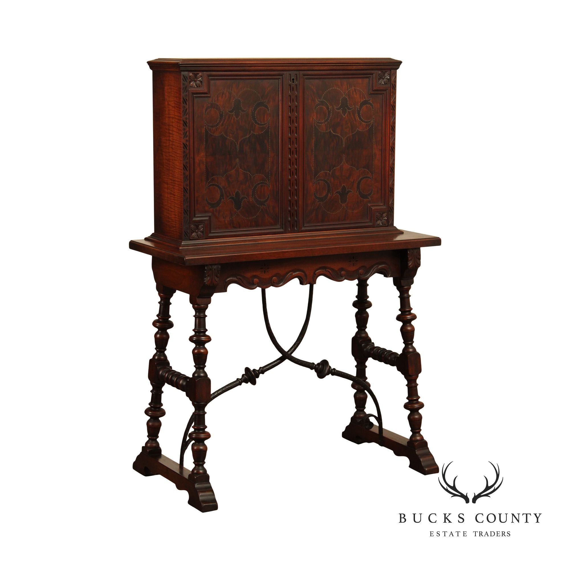 Kittinger Spanish Revival Style Walnut Drop Front Writing Desk