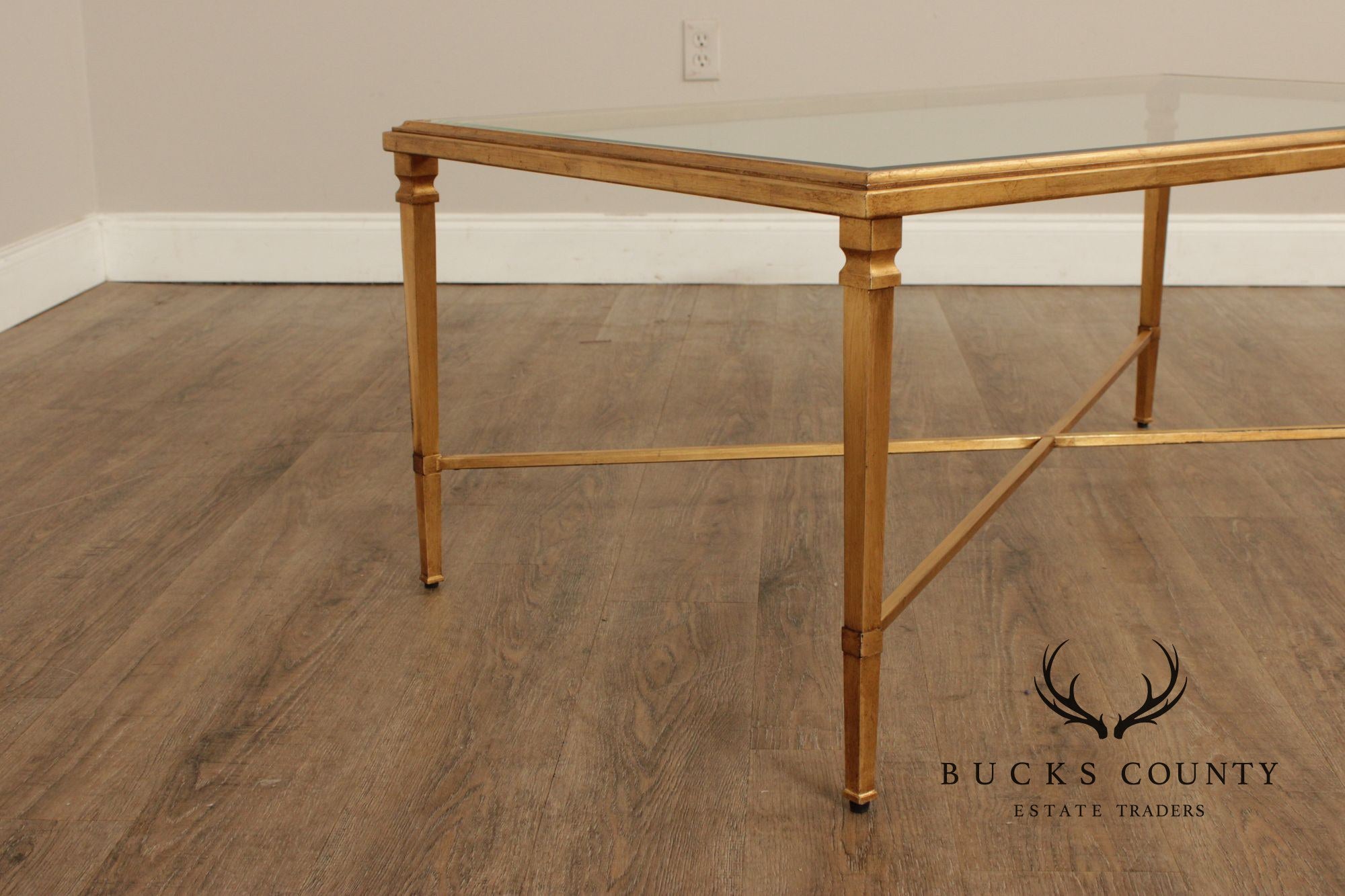 Ethan Allen 'Heron' Glass Top Coffee Table