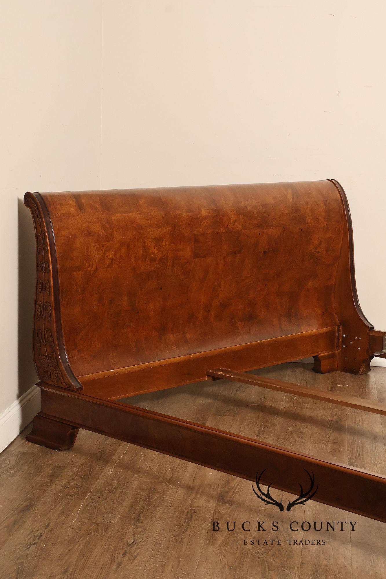 Henredon 'Charles X' King Size Burlwood Sleigh Bed