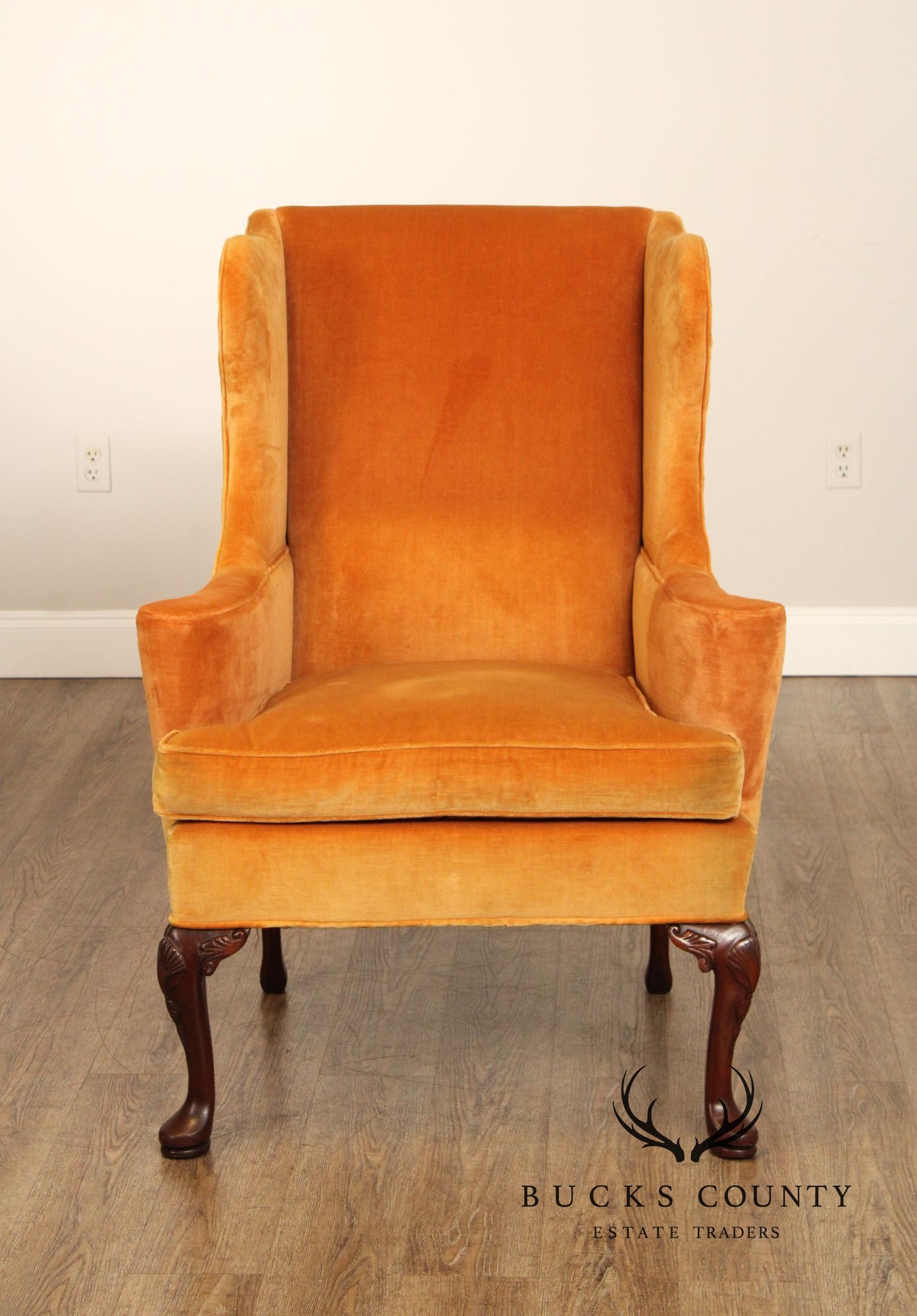 Hickory Chair Queen Anne Style Wingback Armchair