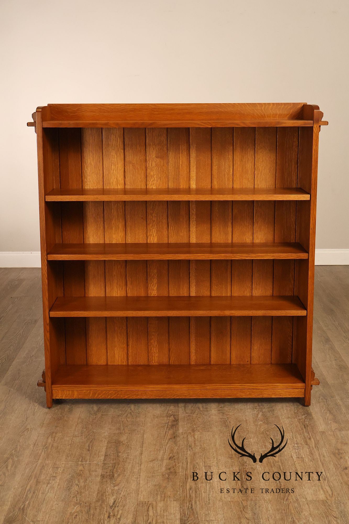 Stickley Mission Collection Oak Open Double Bookcase