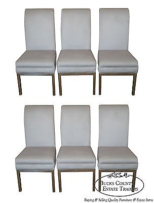 US Furniture Industries Set of 6 Chrome Base Parsons Style Dining Chairs