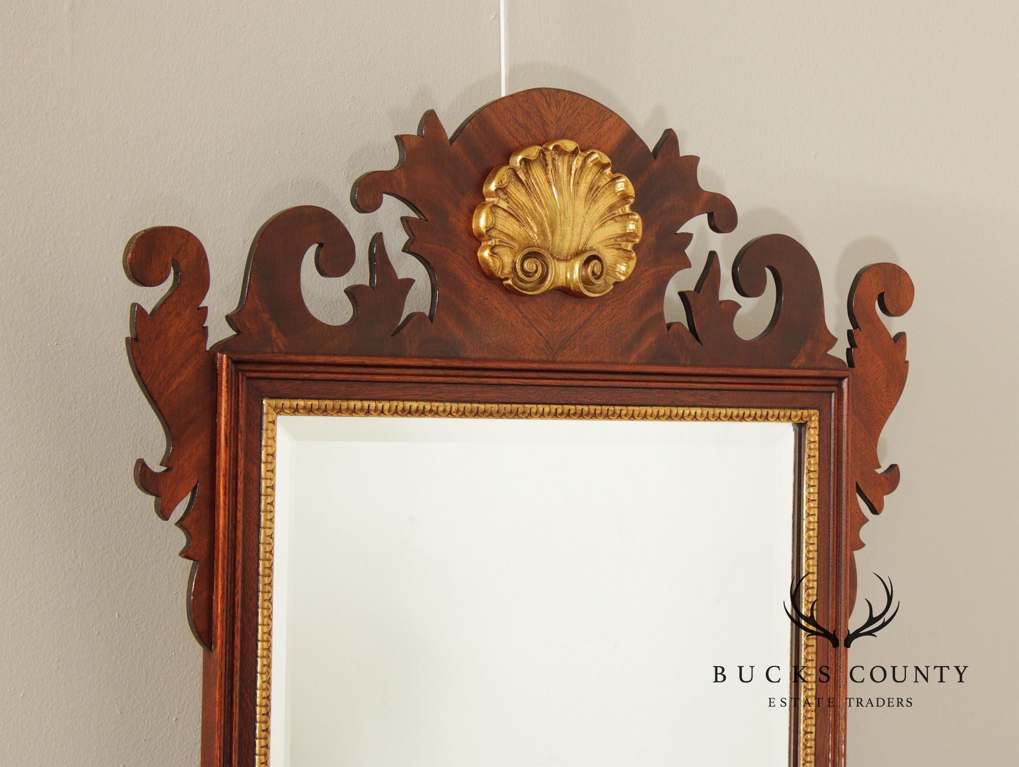 Henkel Harris Chippendale Style Mahogany Wall Mirror