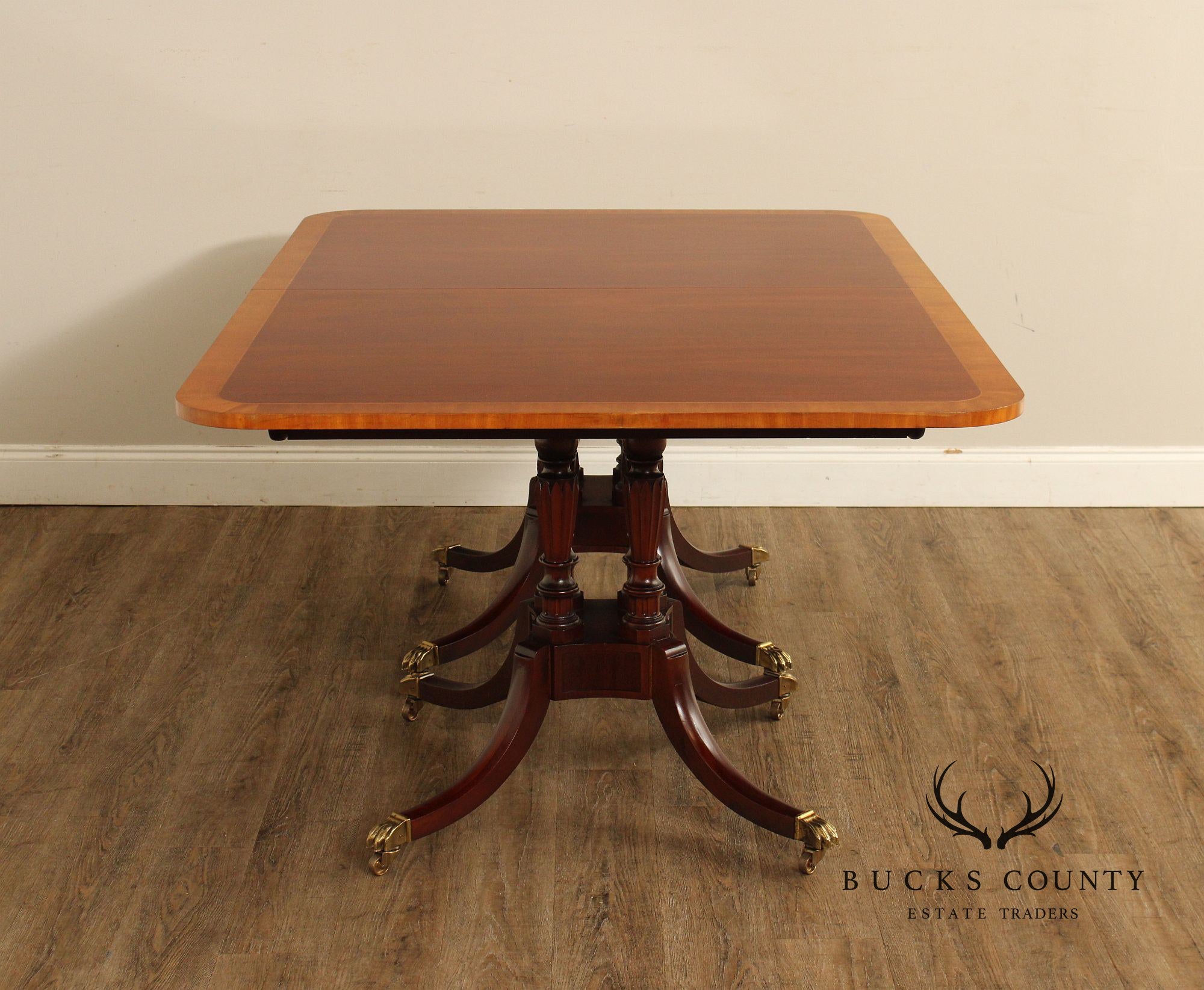 Baker Historic Charleston Reproductions Double Pedestal Mahogany Dining Table