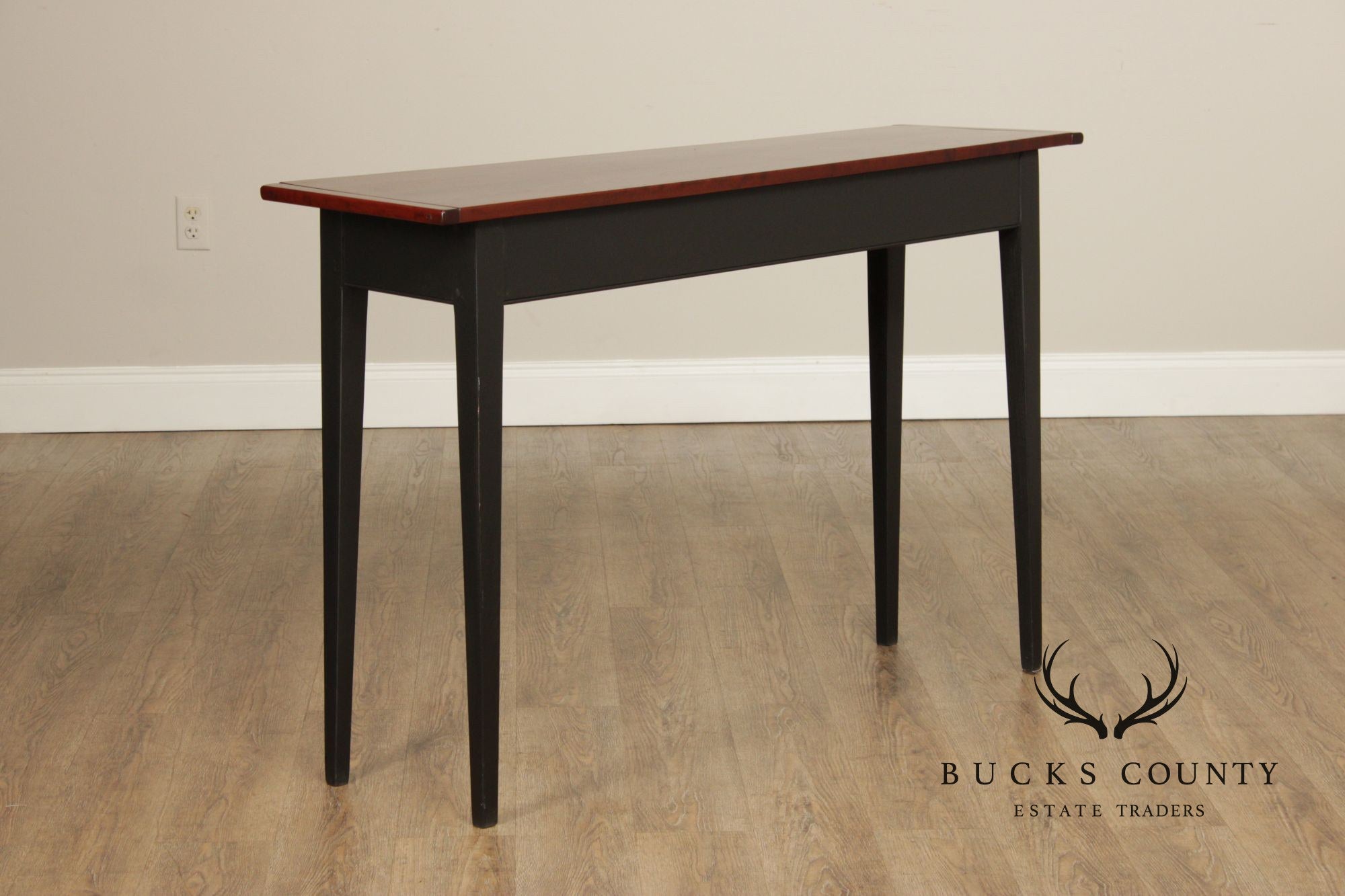 Shaker Style Painted  Base Cherry Console Table