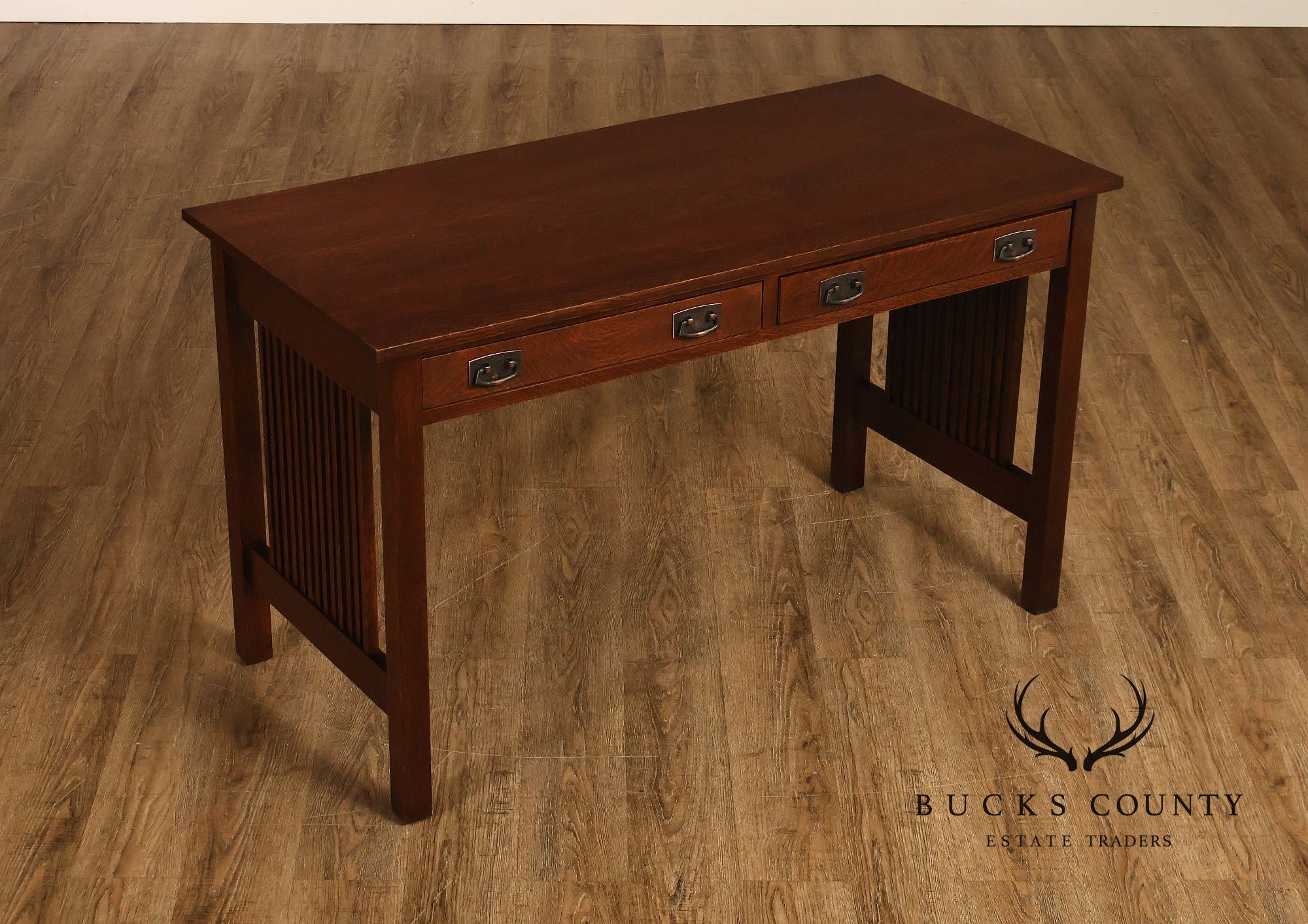 Stickley Mission Collection Oak Spindle Library Desk