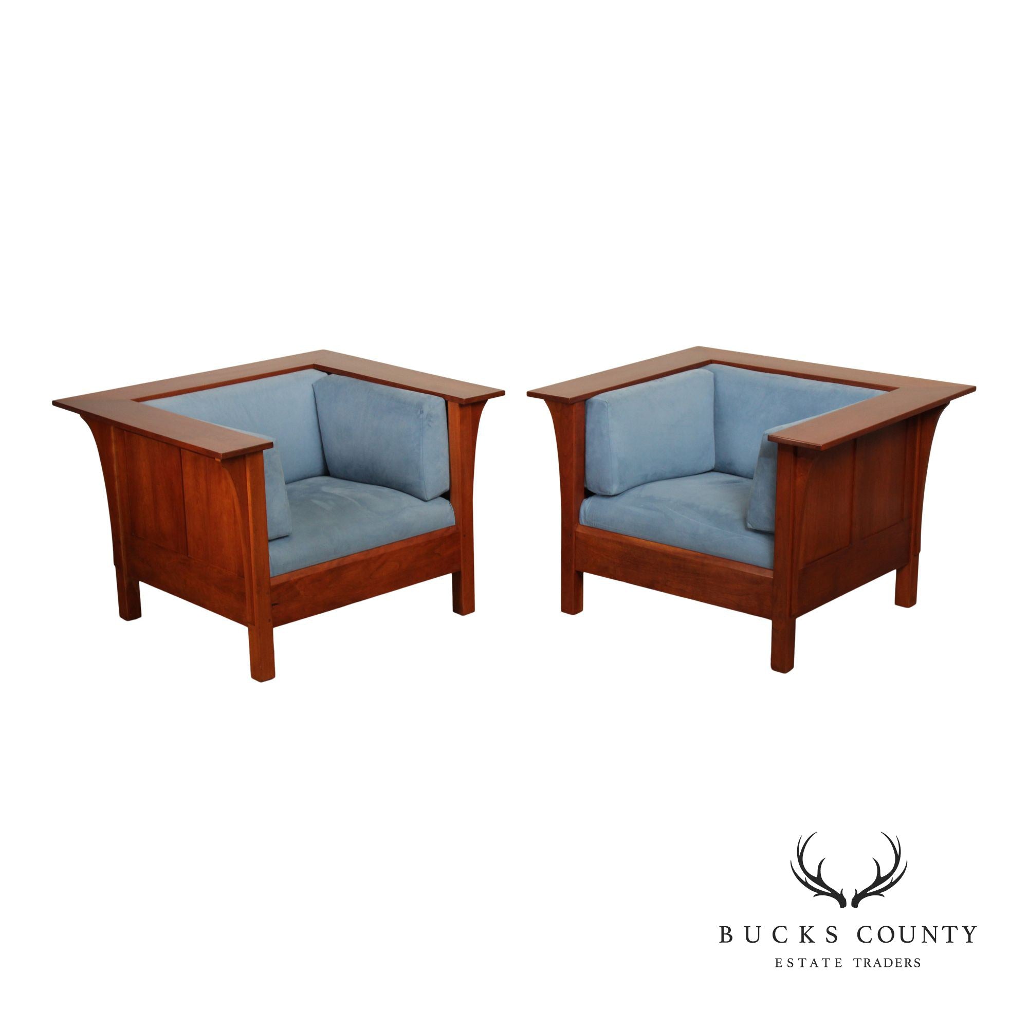 Stickley Mission Collection Pair of Cherry Prairie Chairs