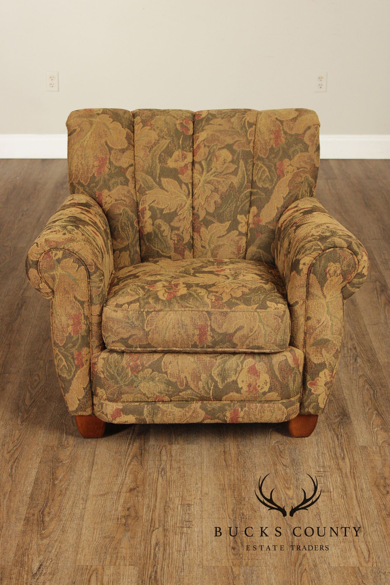 Thomasville Channel-Back Upholstered  Lounge Chair