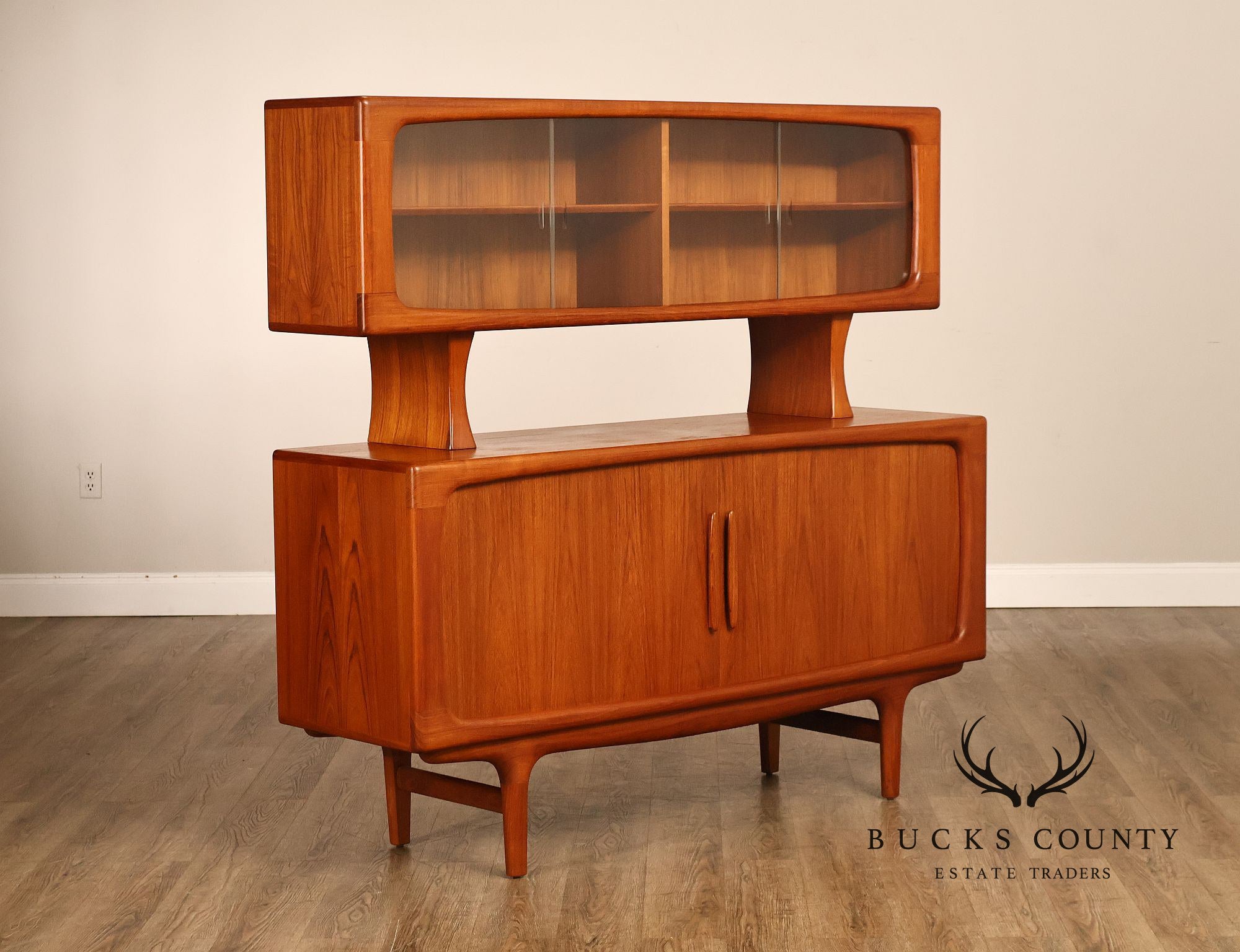 Danish Modern Falster Furniture Teak China Cabinet Credenza