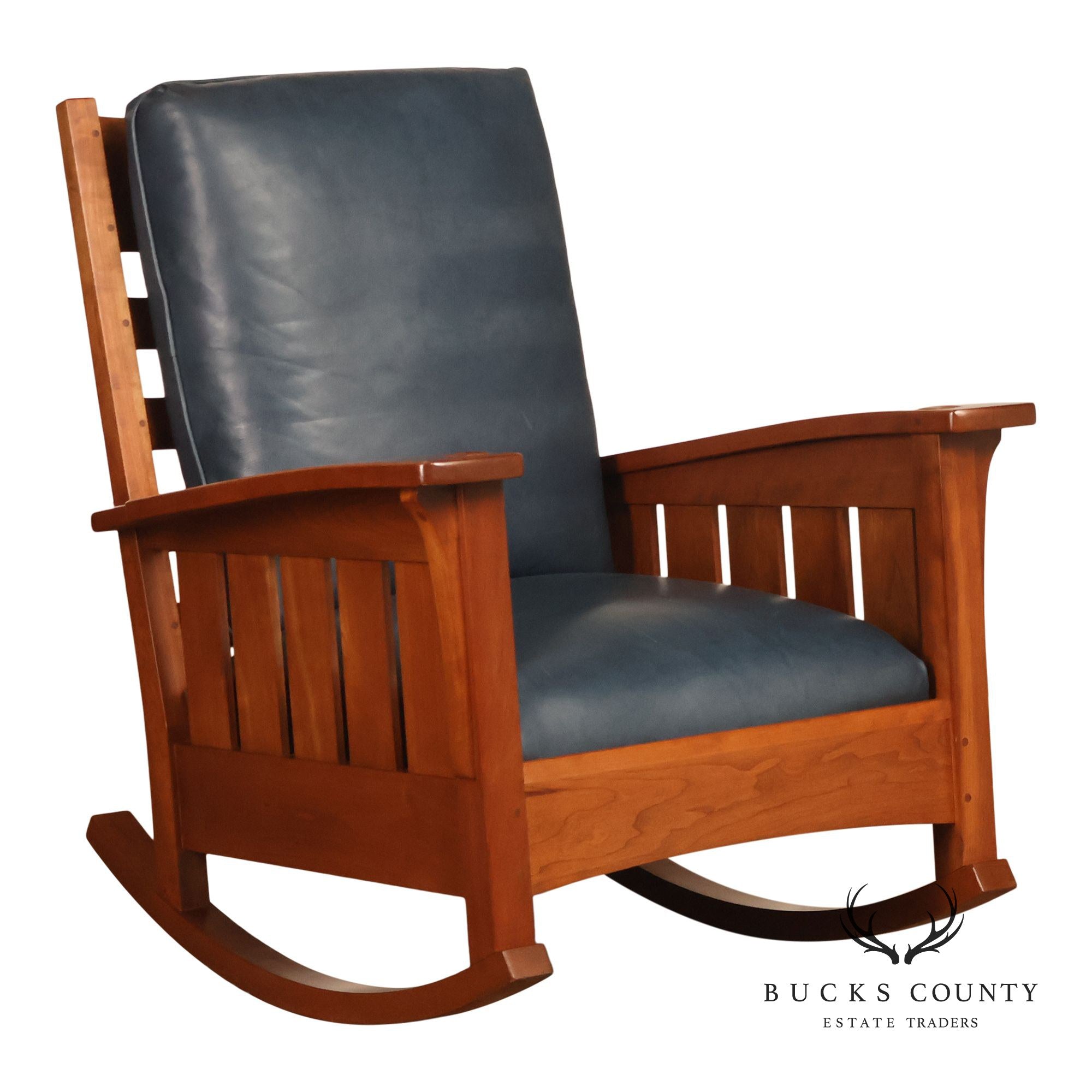 Stickley Mission Collection Cherry and Leather Rocker