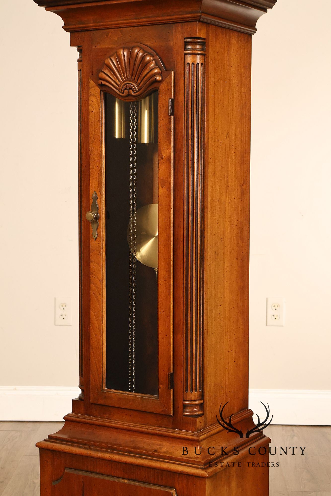 Howard Miller Chippendale Style Cherry Grandfather Grandmother Clock