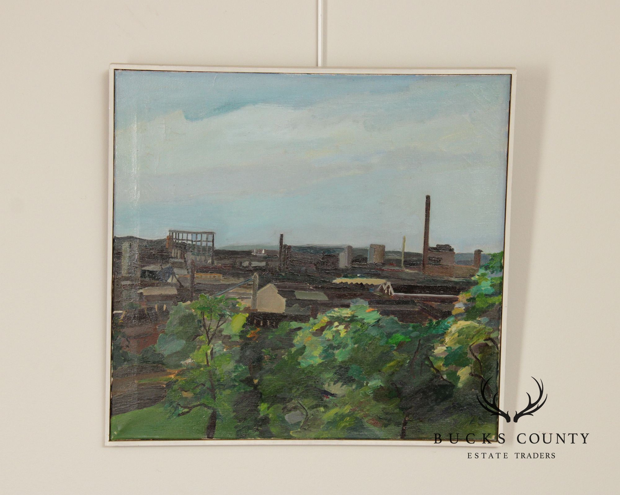 Ben Levene Original Oil Painting, Industrial Landscape