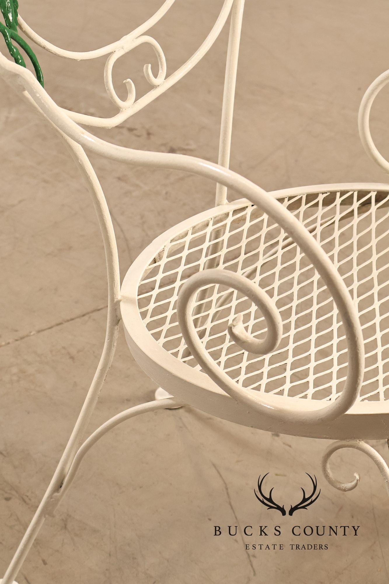 Woodard 'Chantilly Rose' Set of Four Wrought Iron Patio Dining Chairs