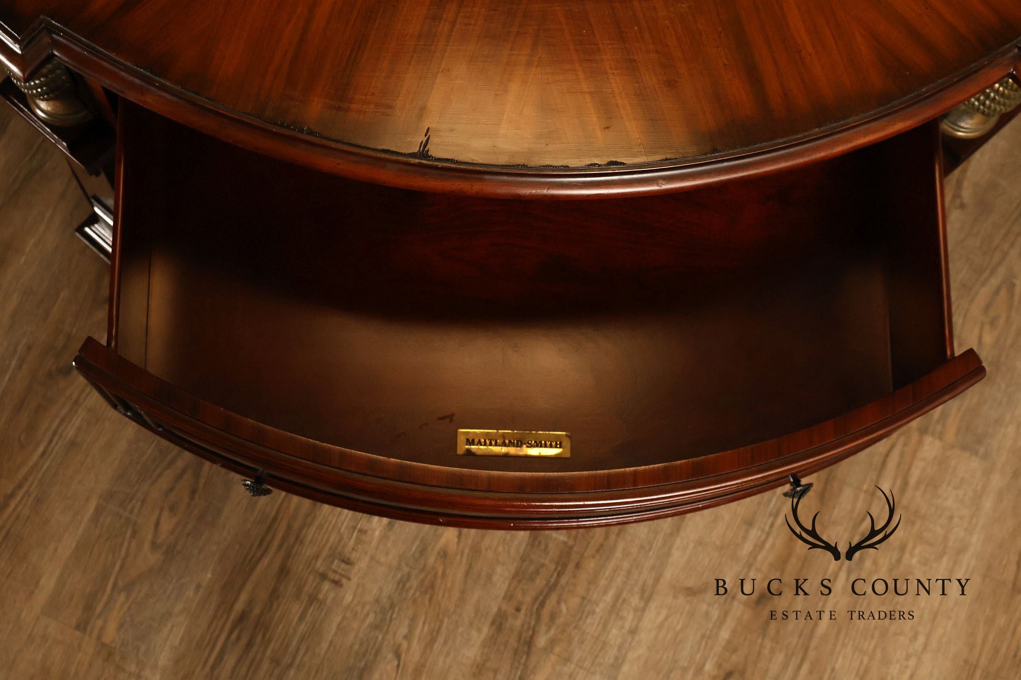 Maitland-Smith Pair Of Mahogany Three Drawer Chest Nightstands
