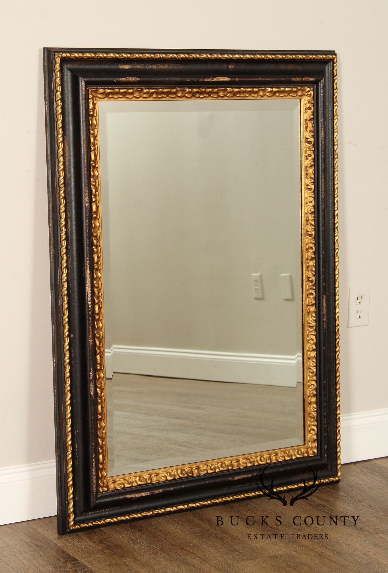 La Marche Ebonized and Partial Gilt Wall Mirror