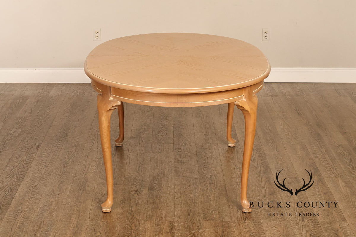 Vintage Hespeler Furniture Dining Table With Two Leaves And Six Dining Chairs