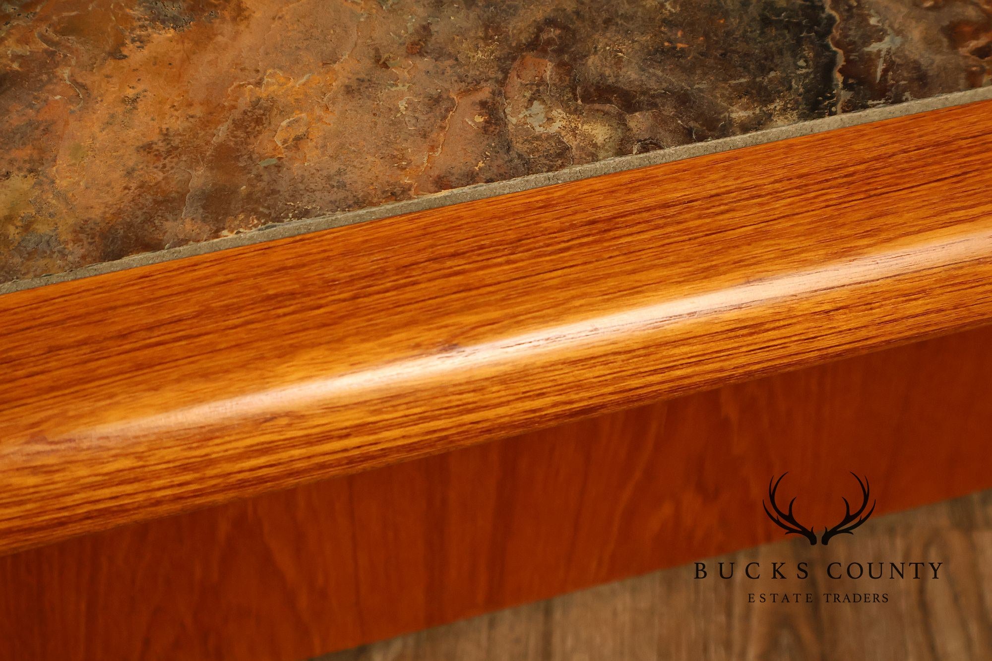 Sallingboe Jelling Danish Modern Teak And Slate Top Coffee Table