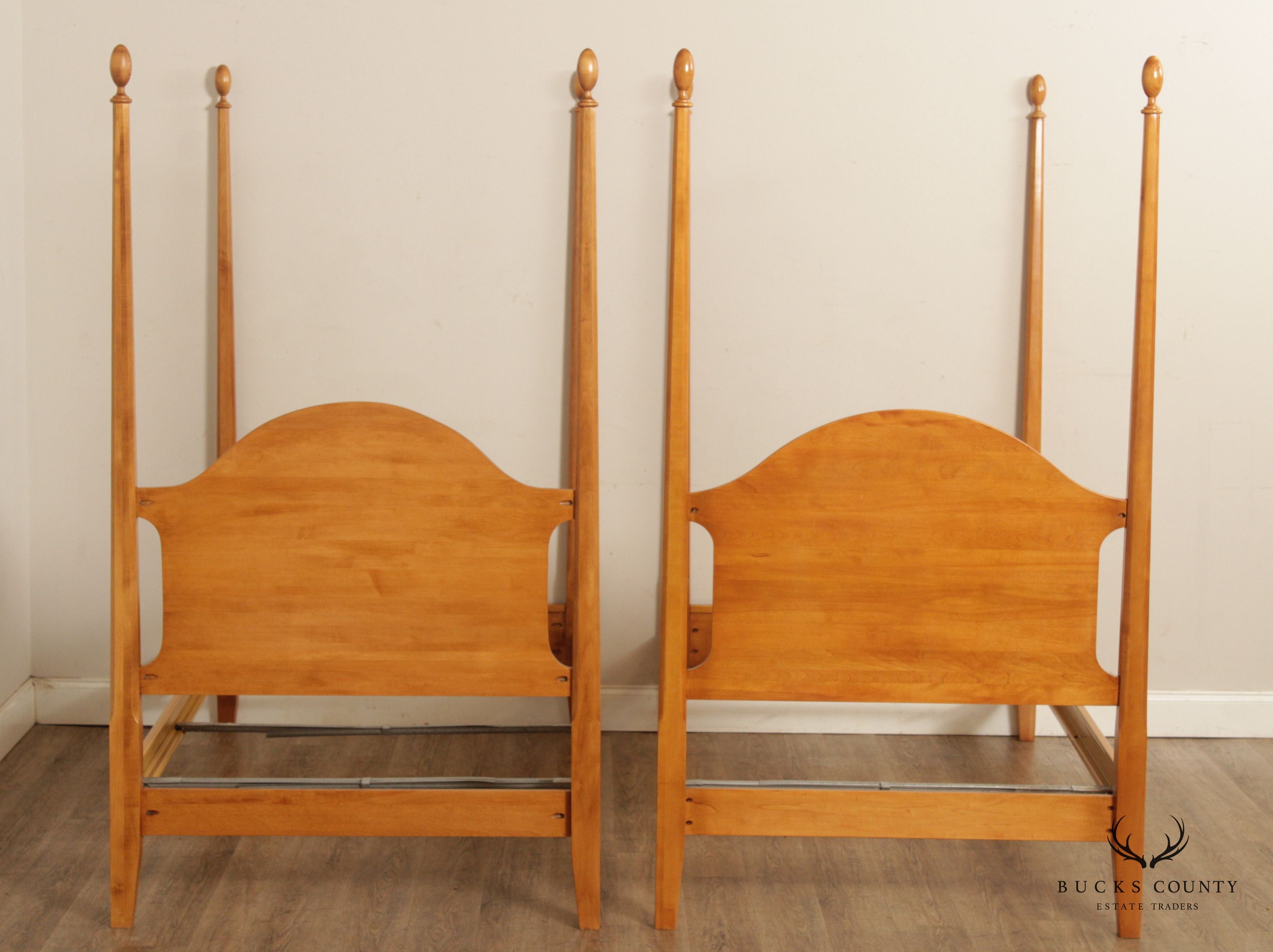 Moosehead Furniture Pair of Maple Twin Poster Beds