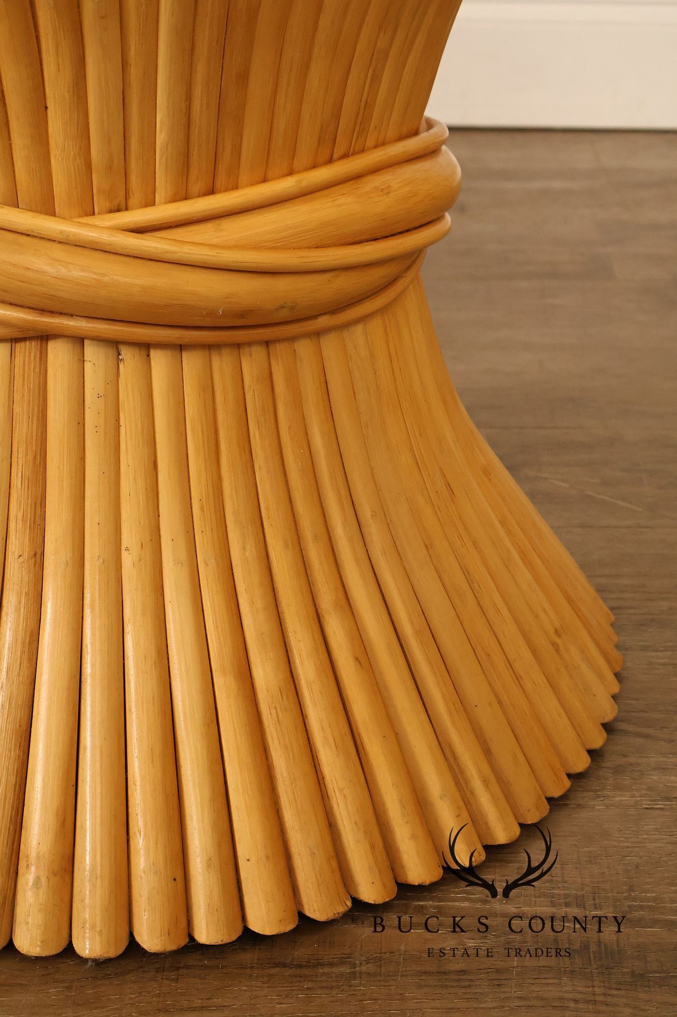 Vintage Pair of Wheat Sheaf End Tables