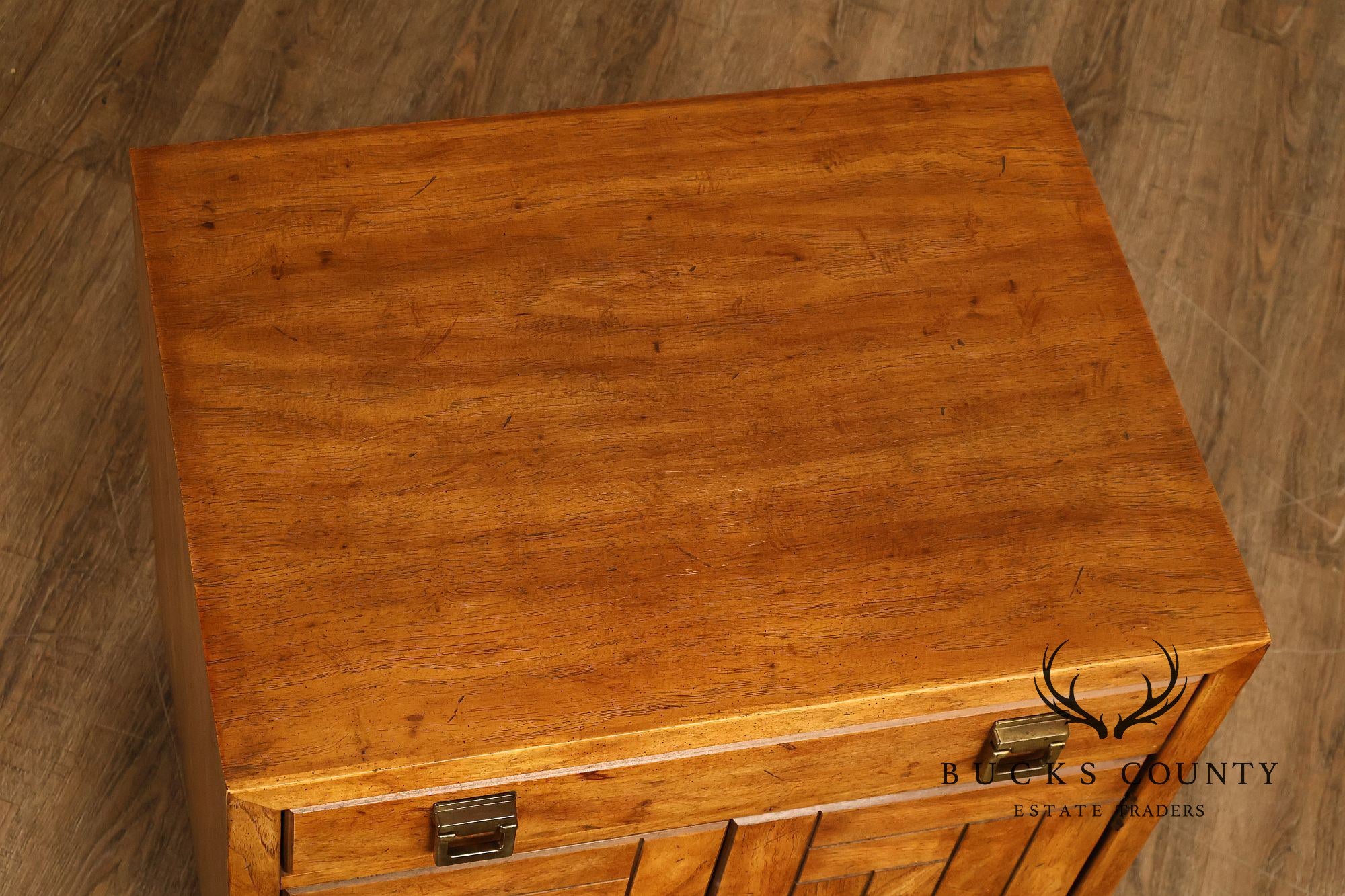 Drexel 'Woodbriar' Campaign Style Pair of Nightstands