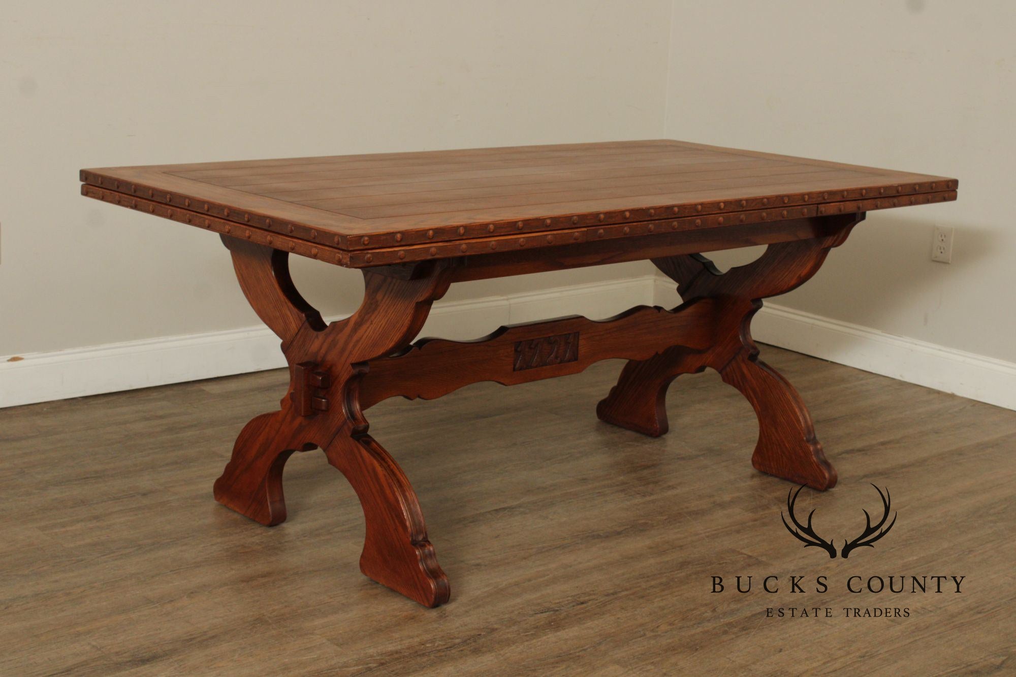 Romweber Oak Trestle Refectory Dining Table
