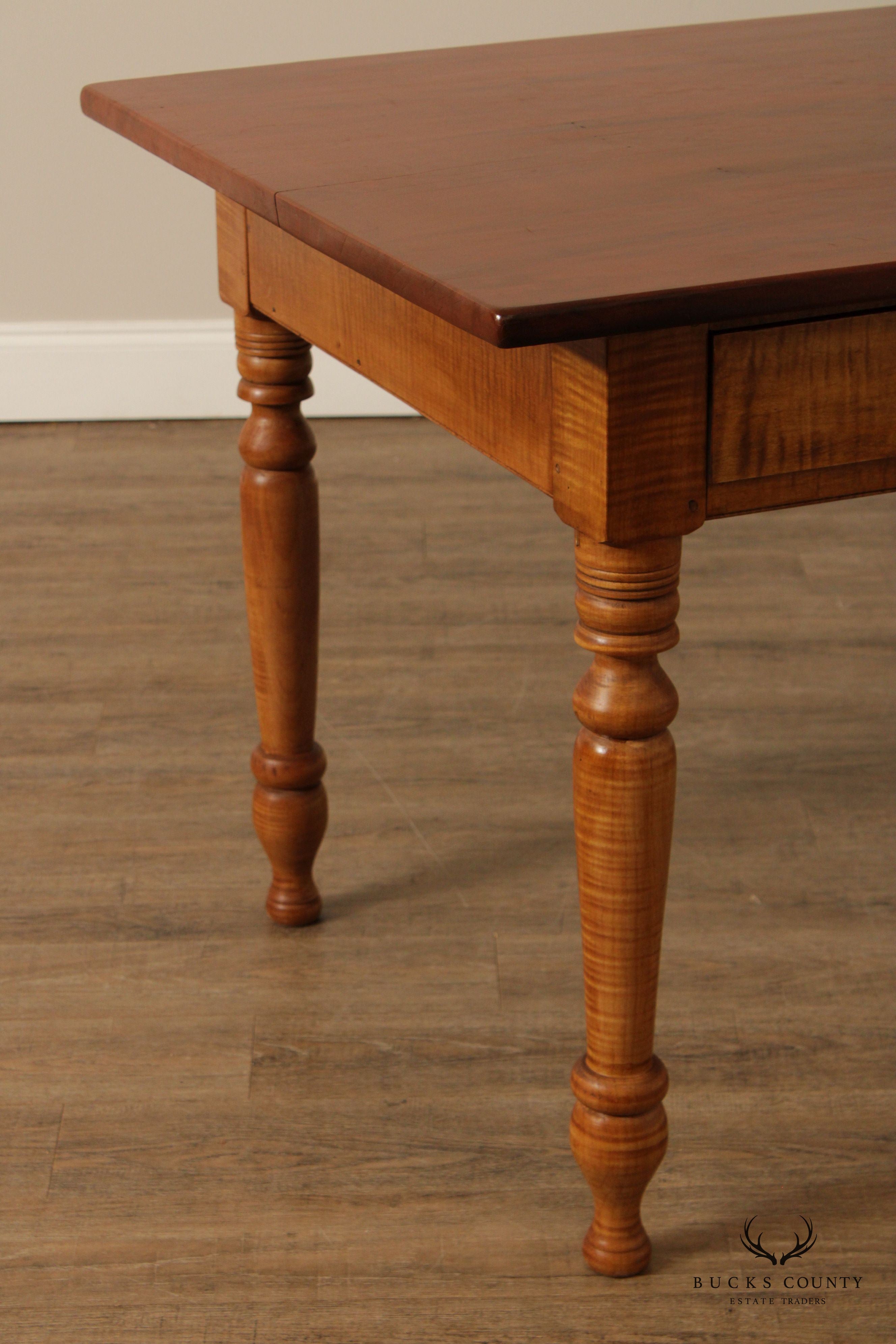 Custom Cherry and Tiger Maple Farm Table