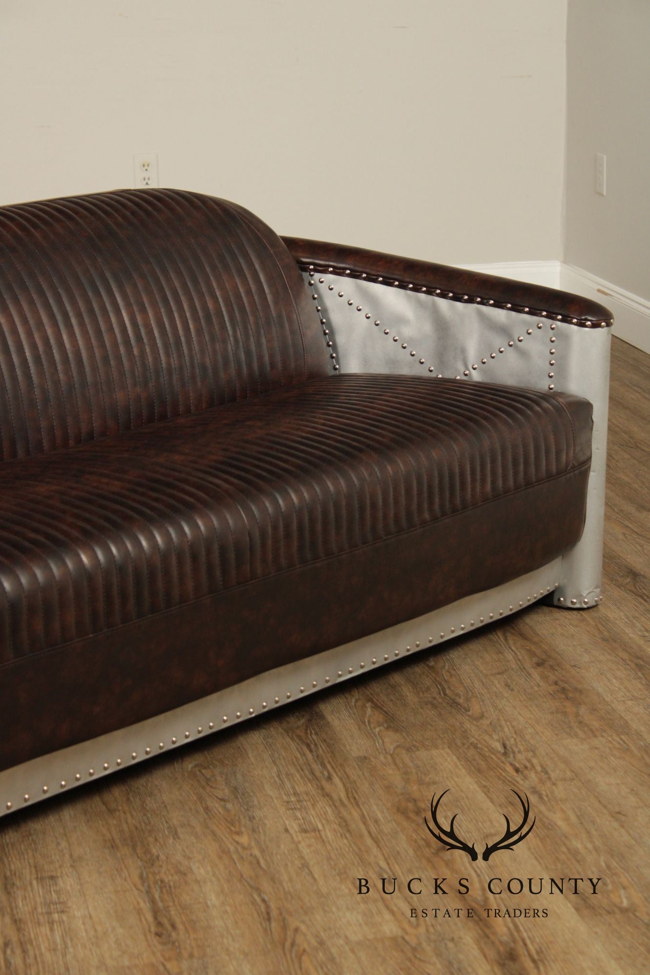 Aviator Style Leather Sofa