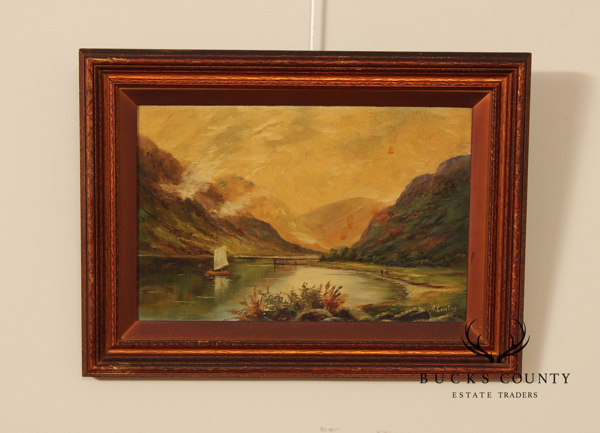 Mountain Landscape Oil Painting, Signed