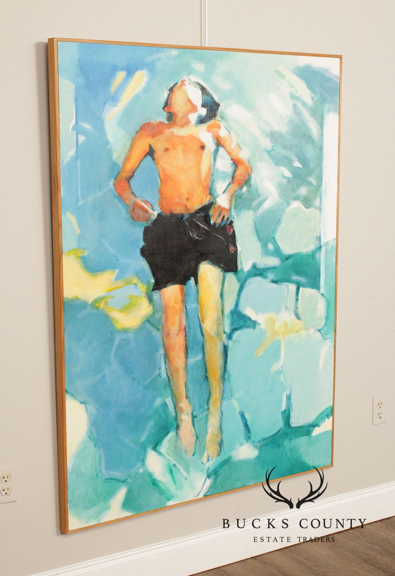 Malcolm Bray Contemporary Oil Painting, 'Boy Floating'