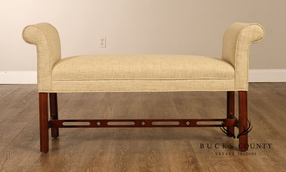 Ethan Allen Chippendale Style Mahogany Bench