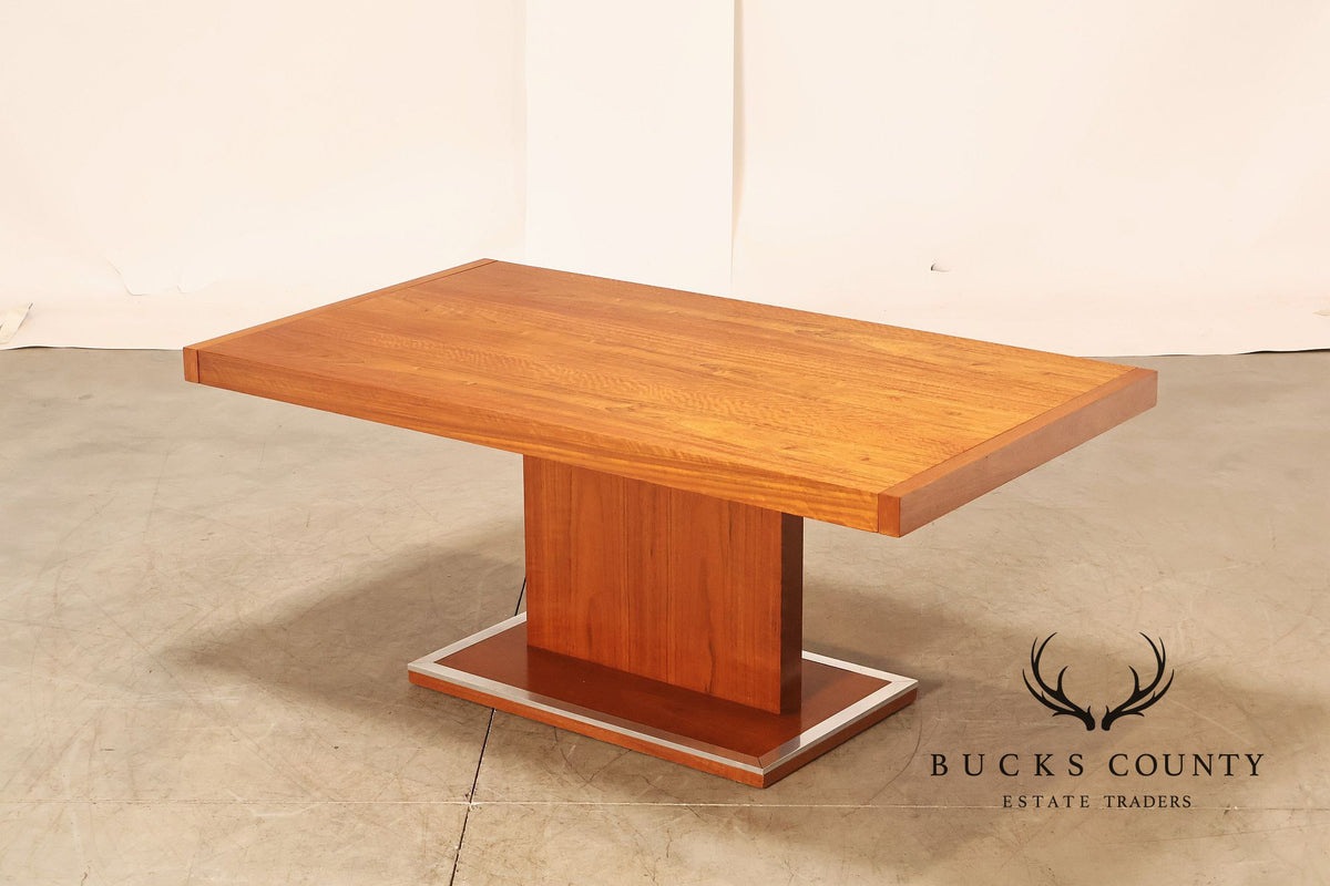 Milo Baughman Walnut Pedestal Dining Table