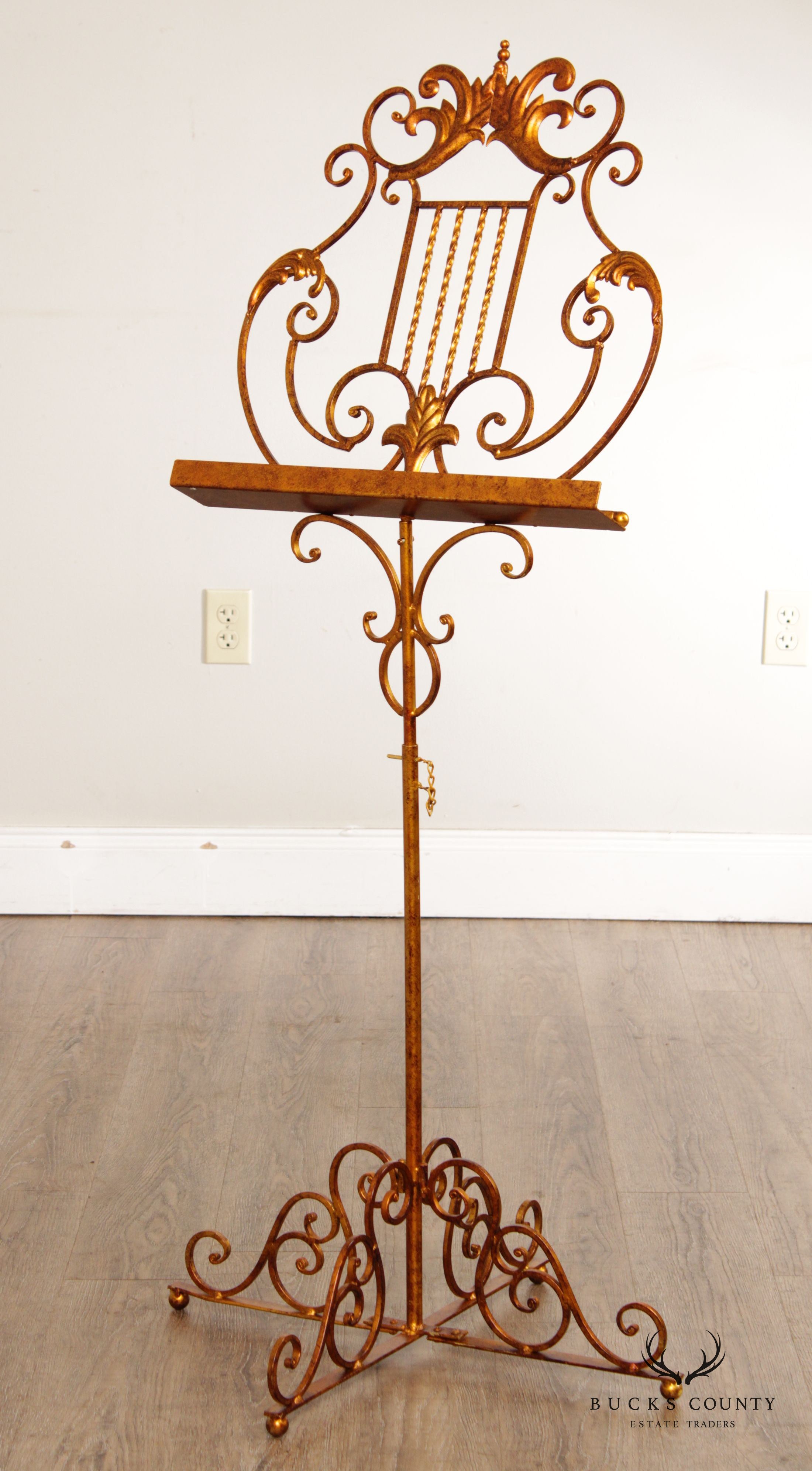 Victorian Style Italian Gilt Metal Music Stand