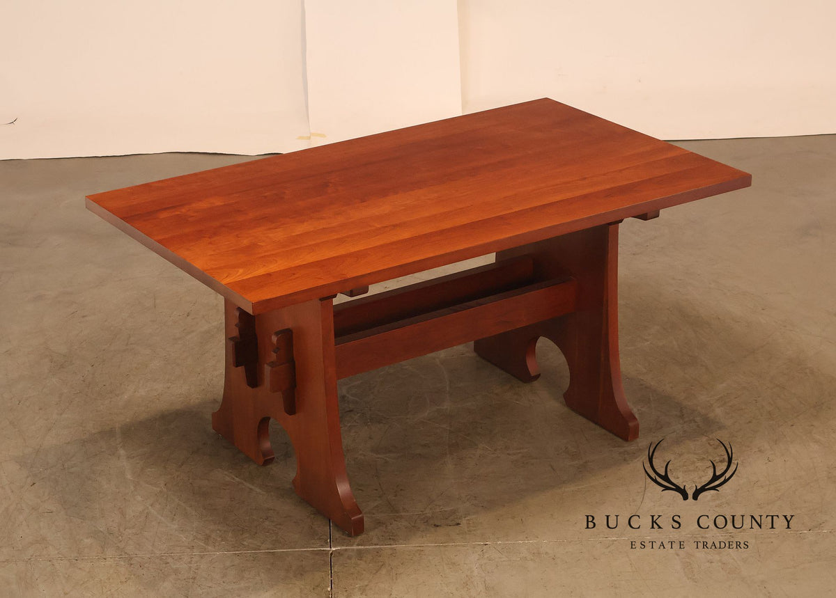 Stickley Mission Collection Cherry Trestle Extension Dining Table