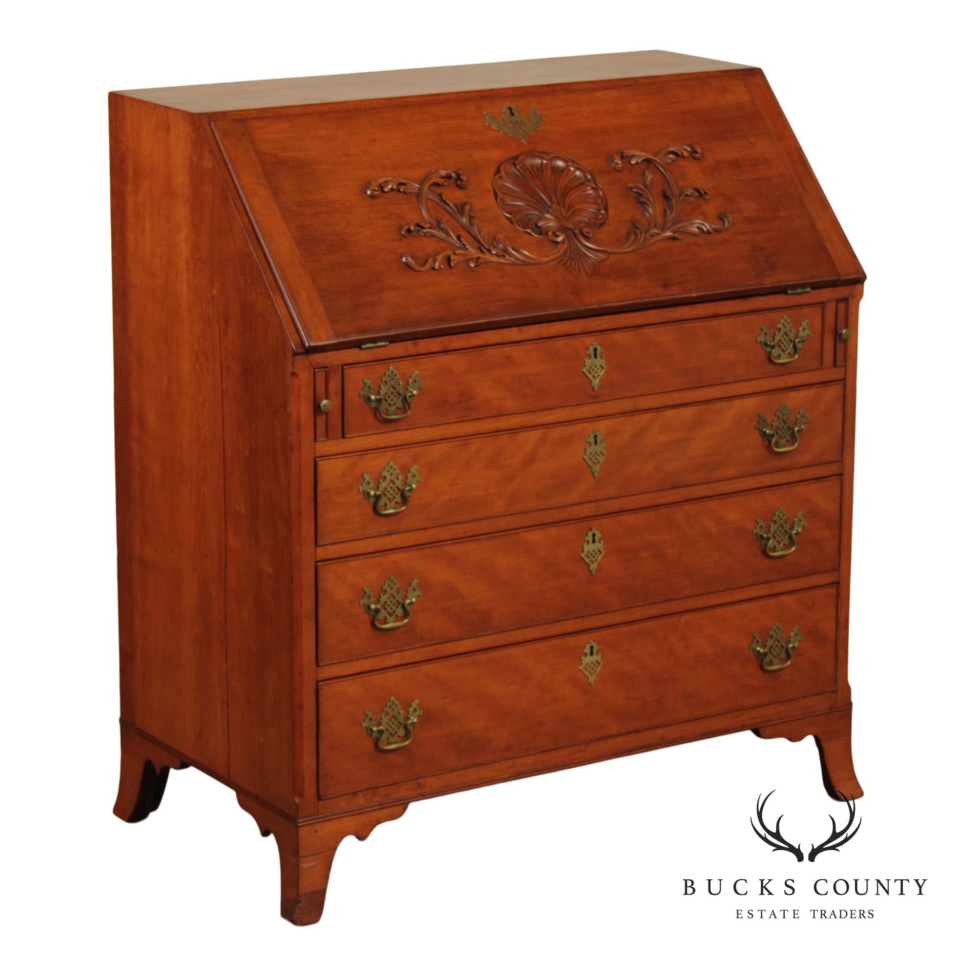 Antique Hepplewhite Style Cherry Slant Front Desk