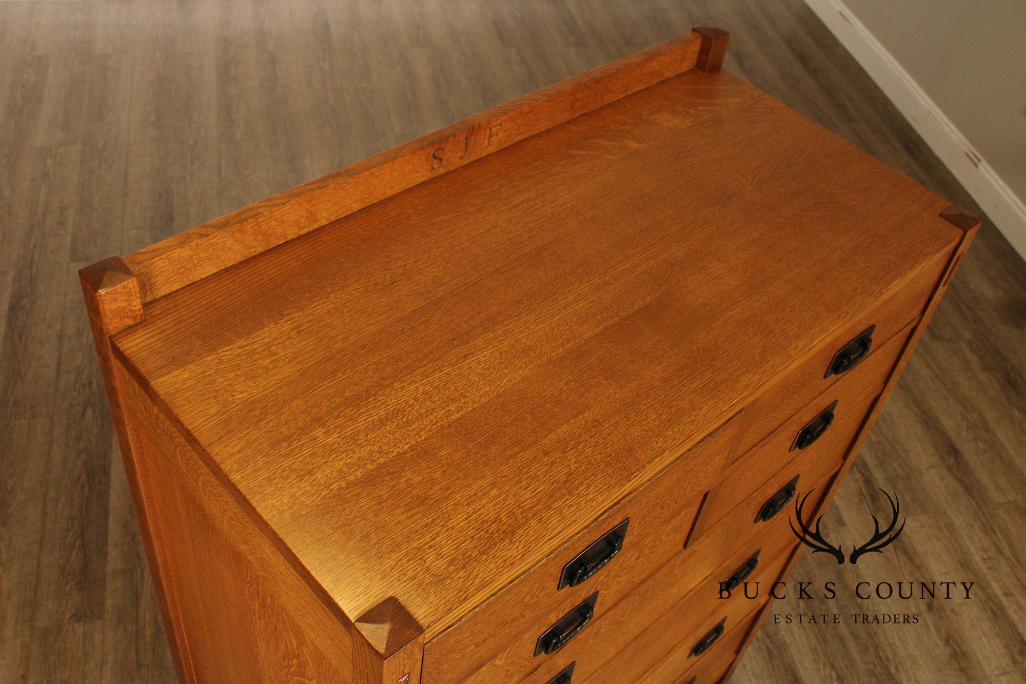 Stickley Mission Collection Oak Tall Chest Of Drawers