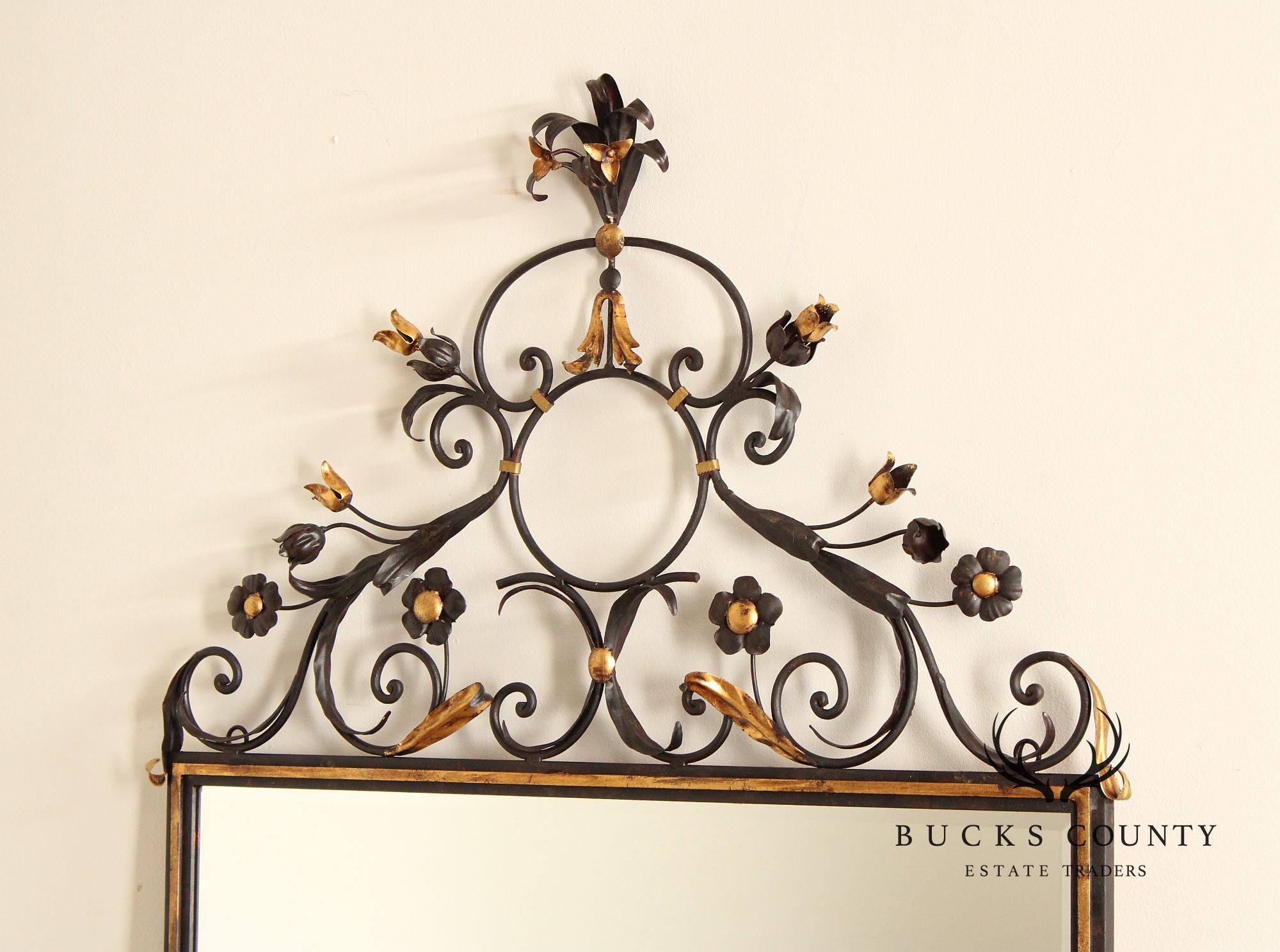 LaBarge Italian Wrought Iron Wall Mirror