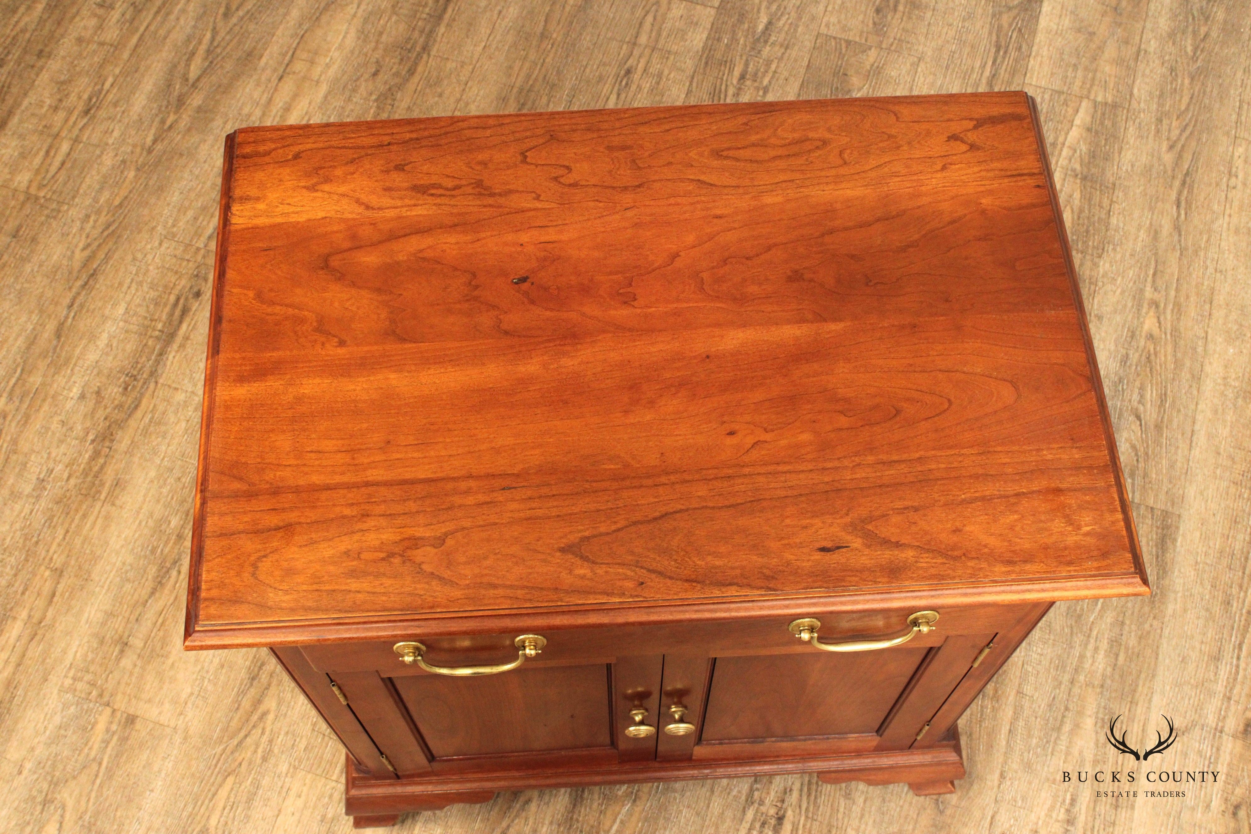 Chippendale Style Cherry Nightstand Cabinet