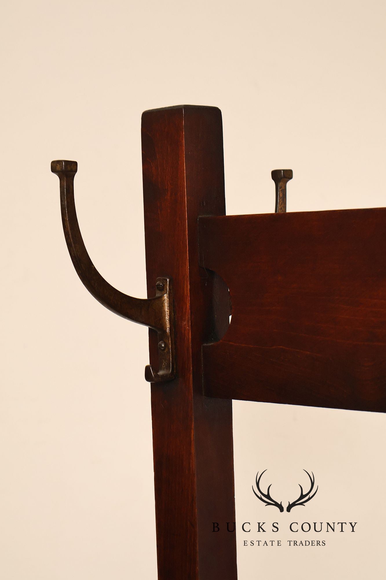 Antique Mission Style Double Sided Coat Rack