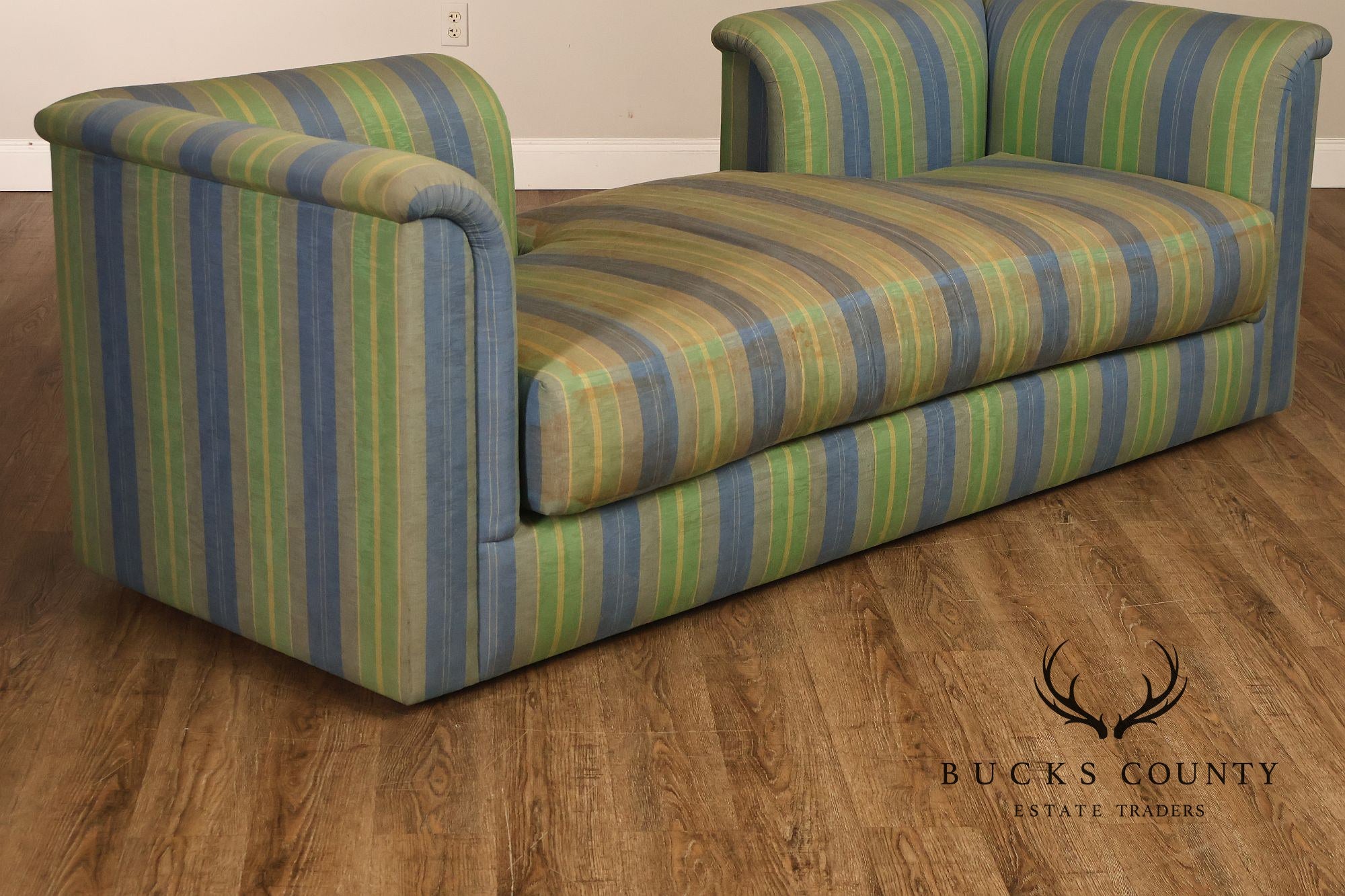 J. Robert Scott Contemporary Modern Striped Upholstered Daybed Sofa