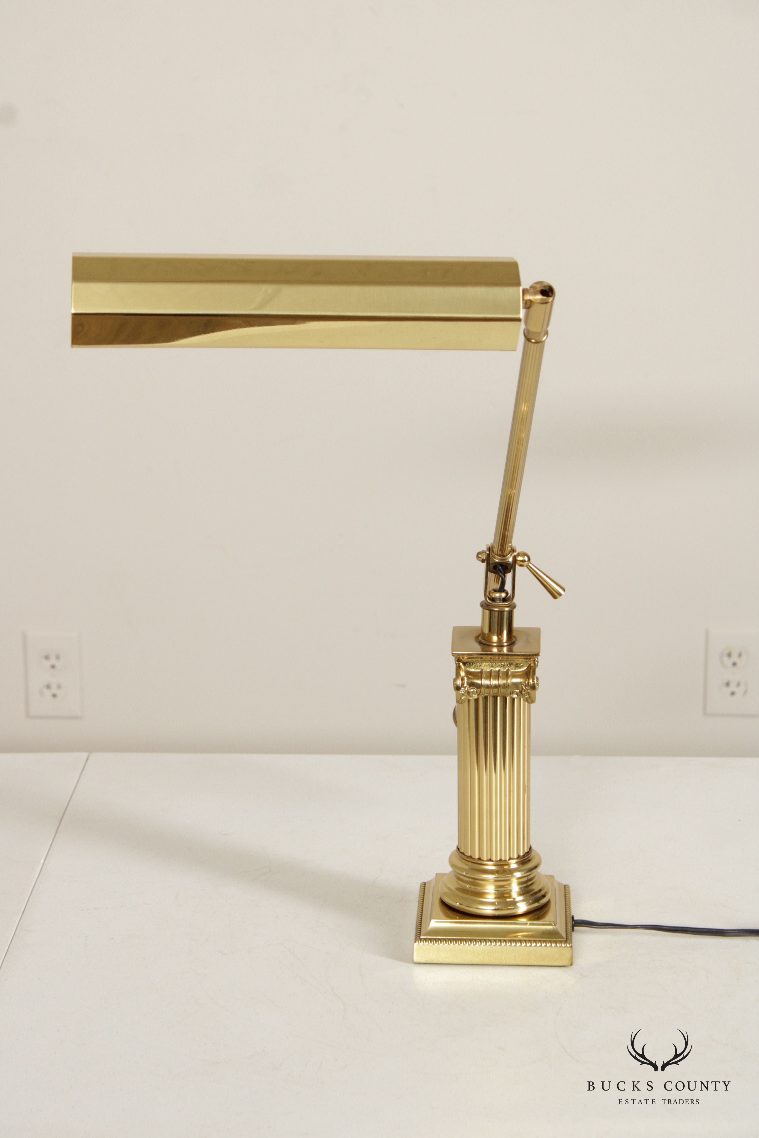 Traditional Decorative Long Arm Adjustable Brass Piano Lamp