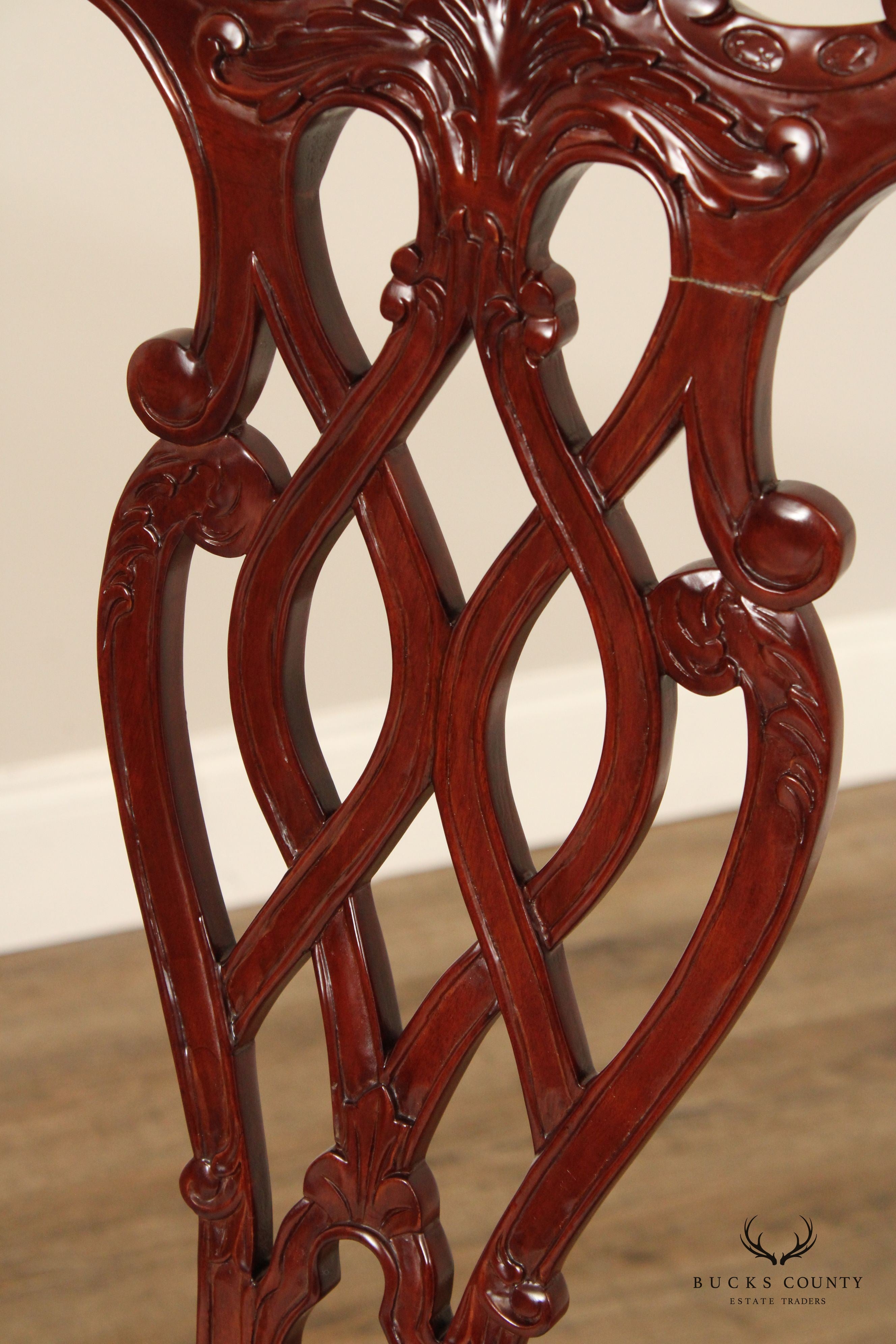 Georgian Style Carved Mahogany Double Bench