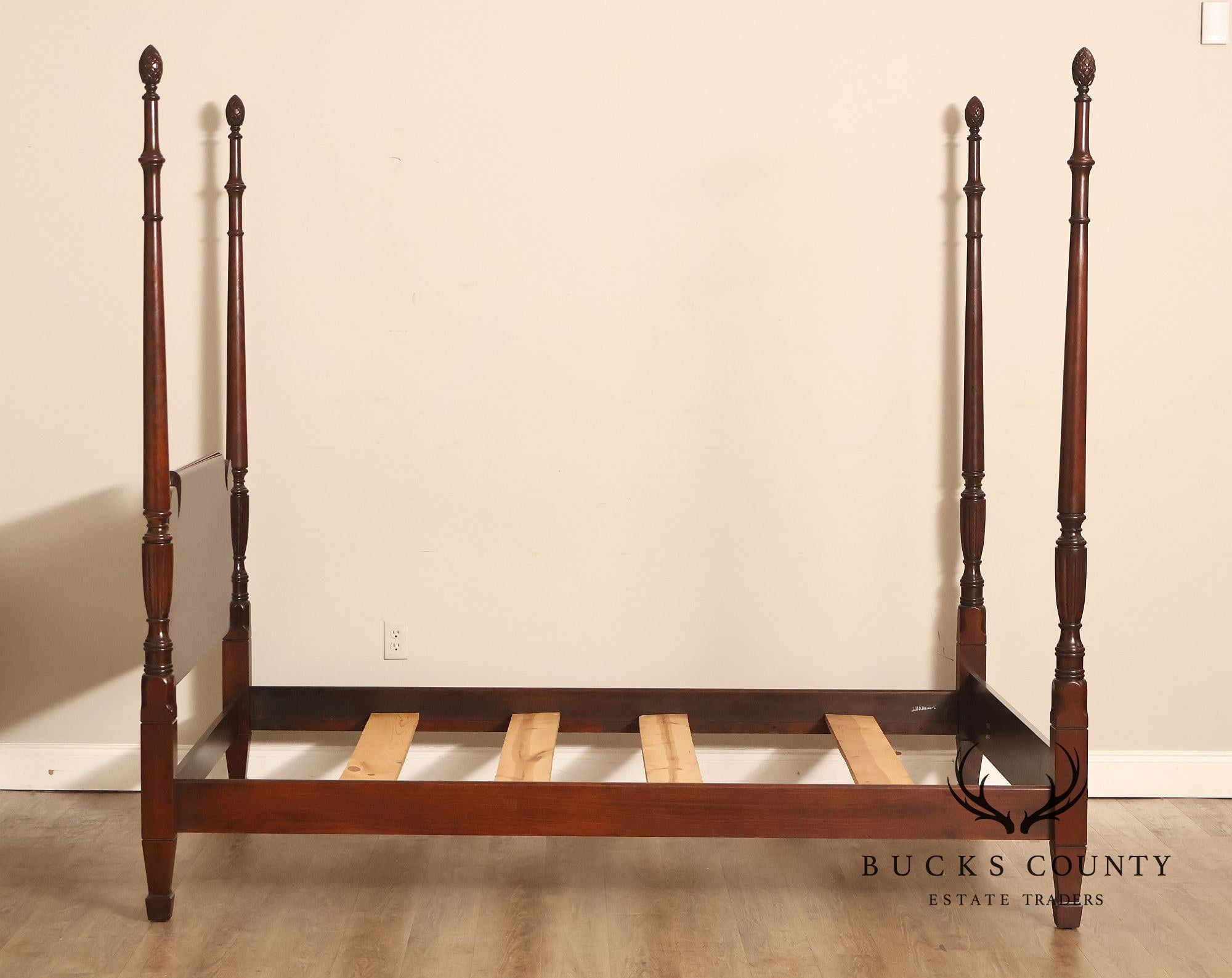 Statton Vintage Carved Cherry Queen Poster Bed