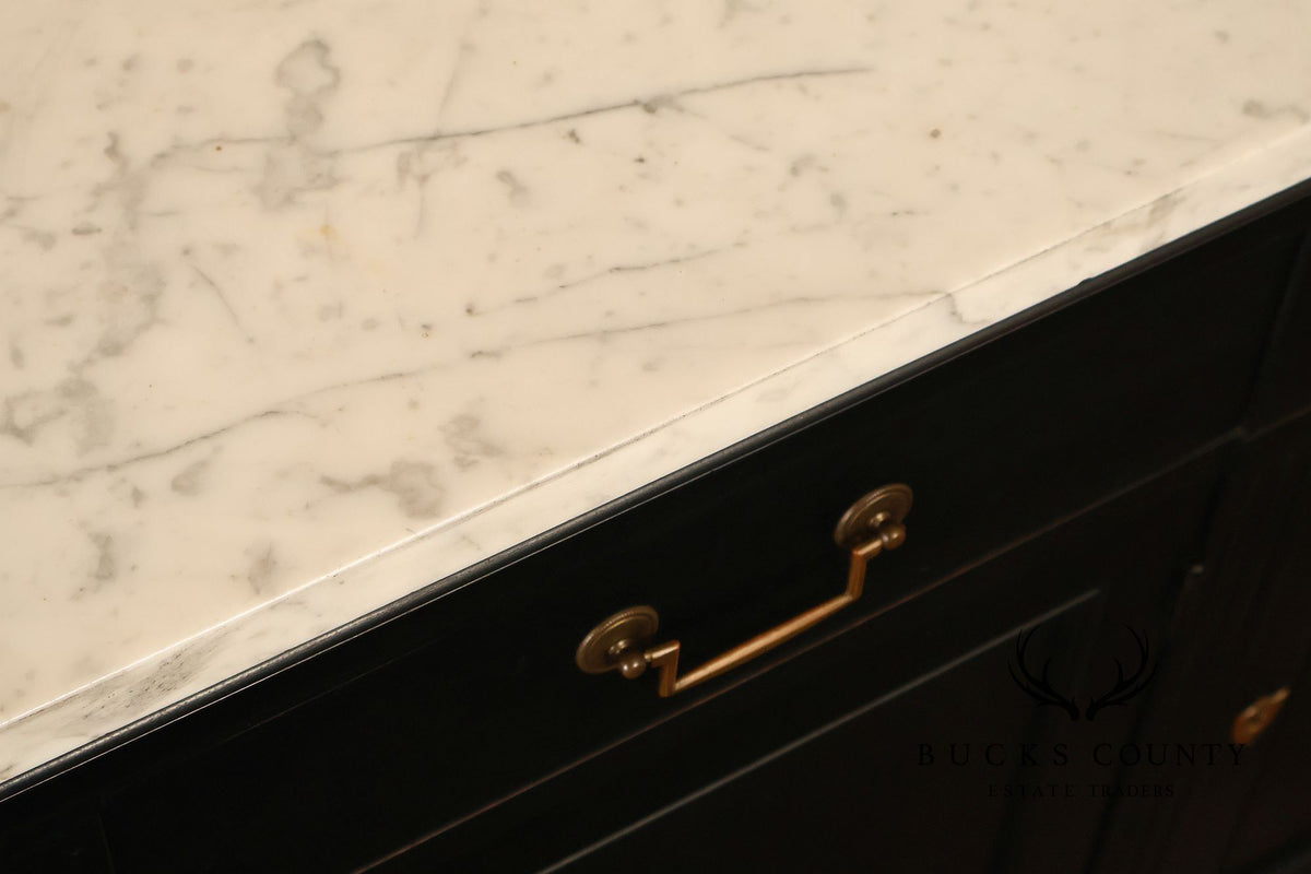 Baker Furniture Marble Top Sideboard Cabinet