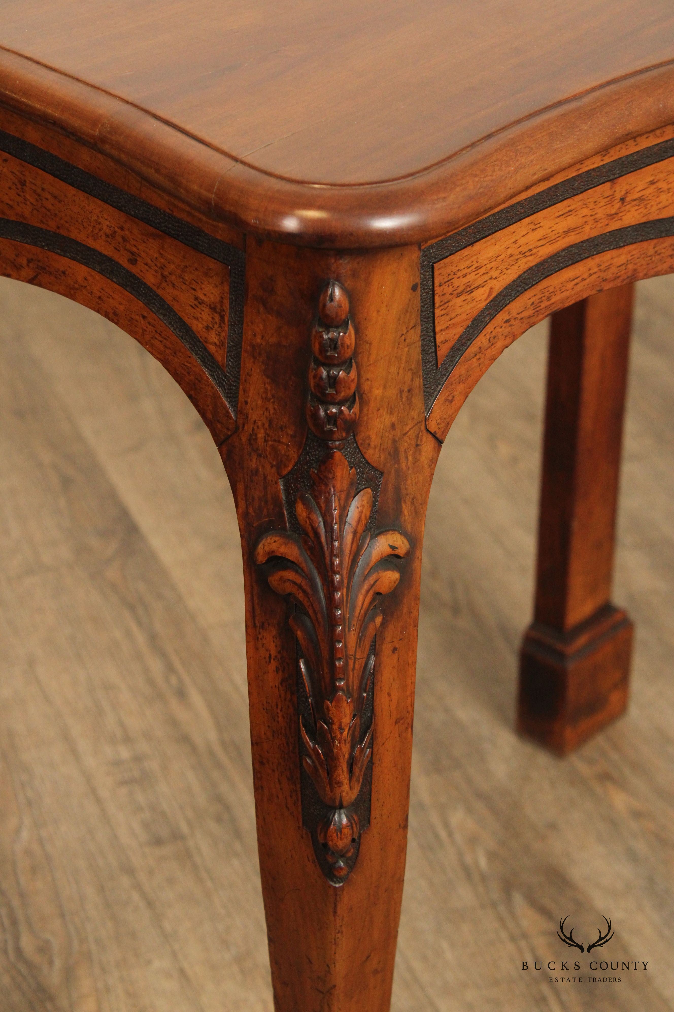 Antique French Carved Walnut Console Table