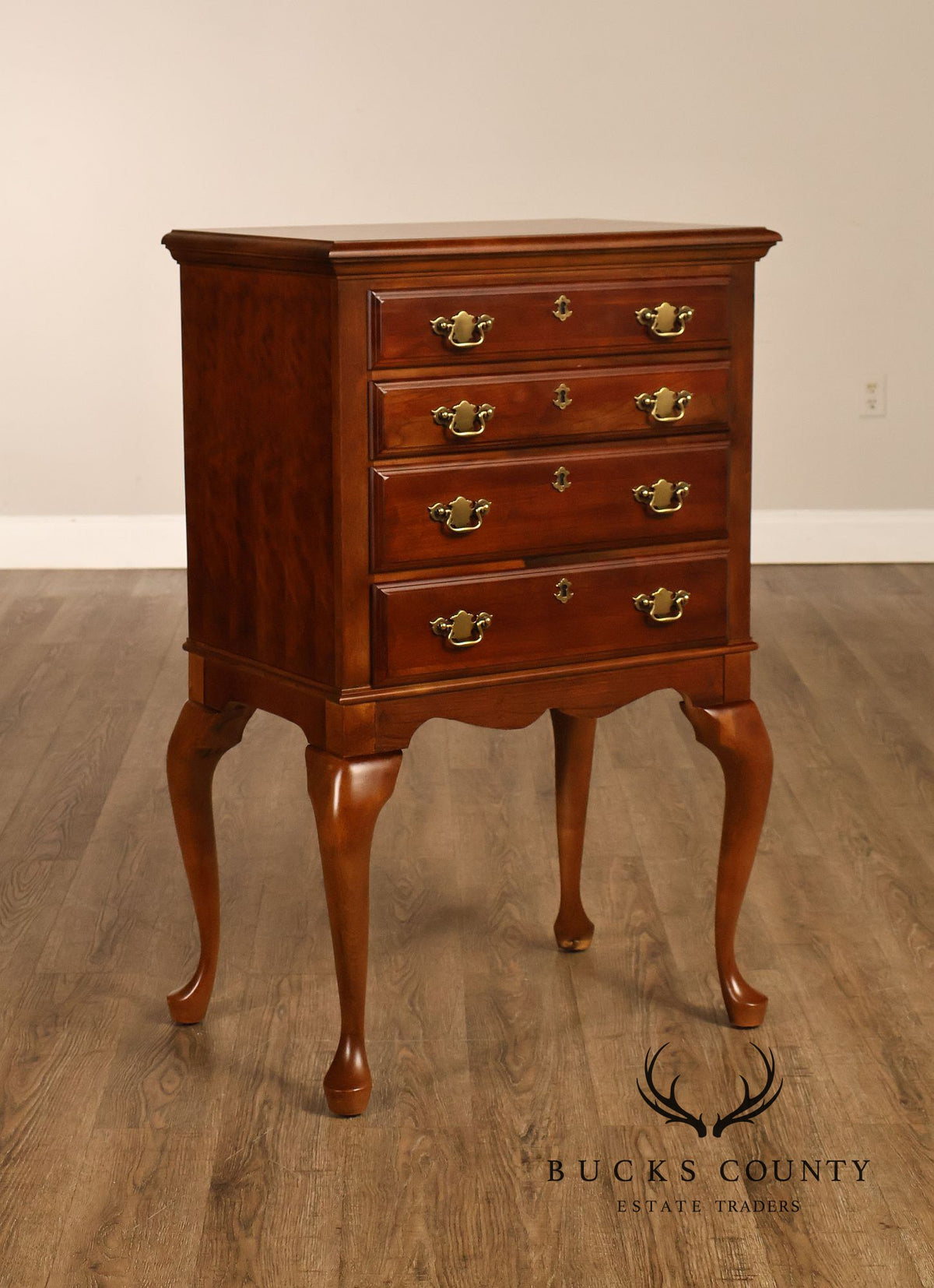 American Drew Solid Cherry Queen Anne Style Silverware Chest